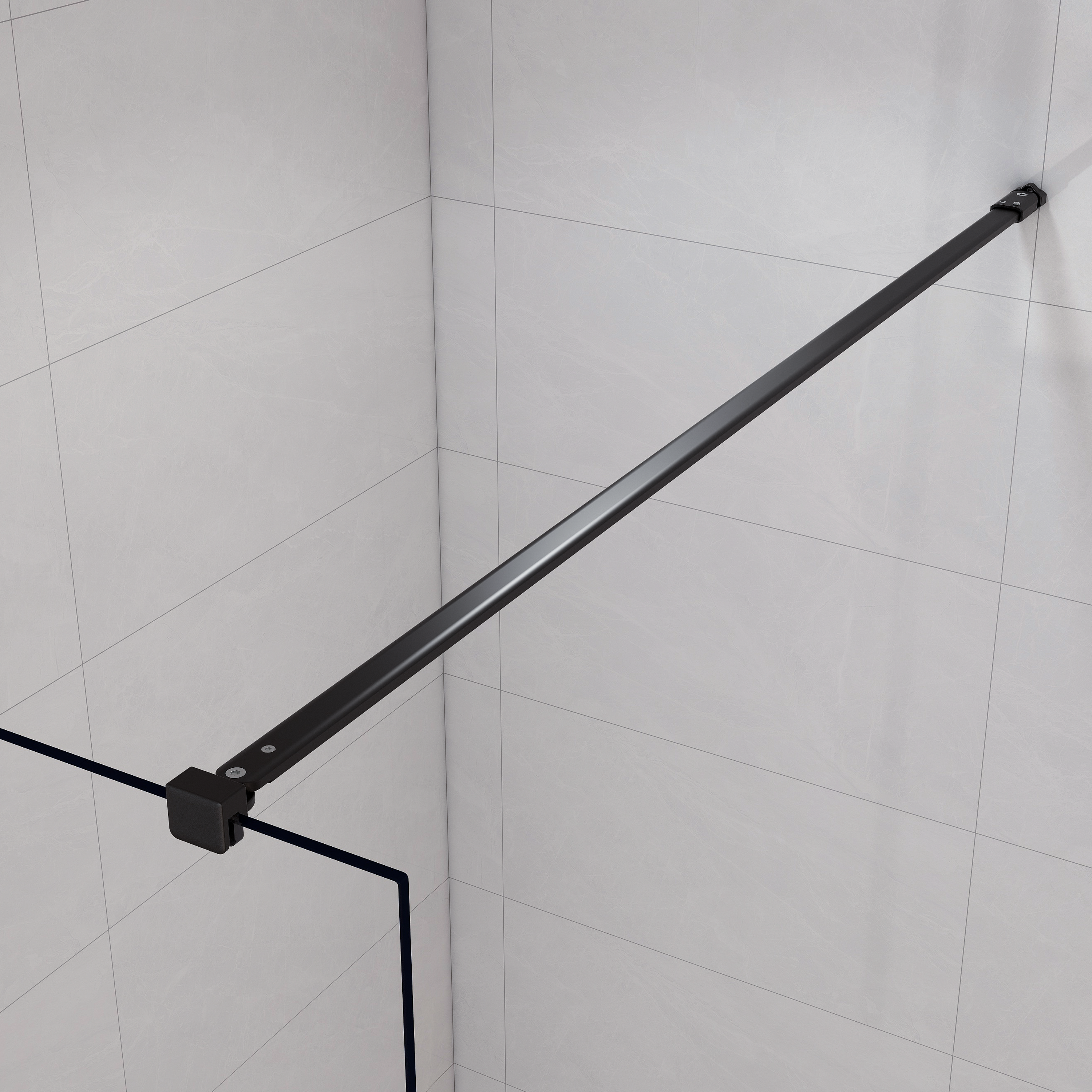 Kabina Walk-in Remix 100x200 transparentna profil czarny Sensea - 22