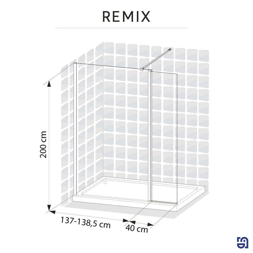 Deflector de painel de duche 40x200 cm cromado Remix Transparente - 12