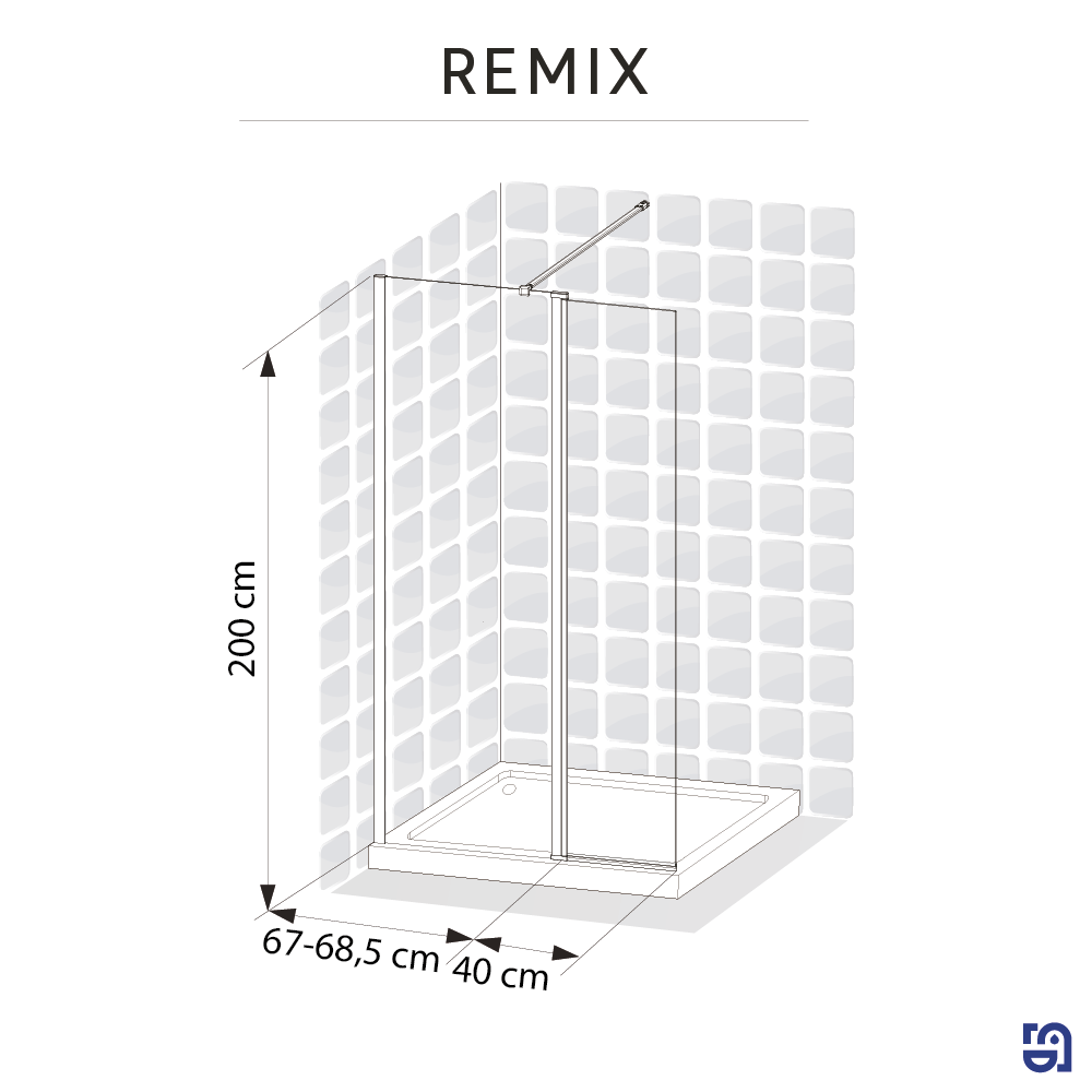 Deflector de painel de duche 40x200 cm cromado Remix Transparente - 32