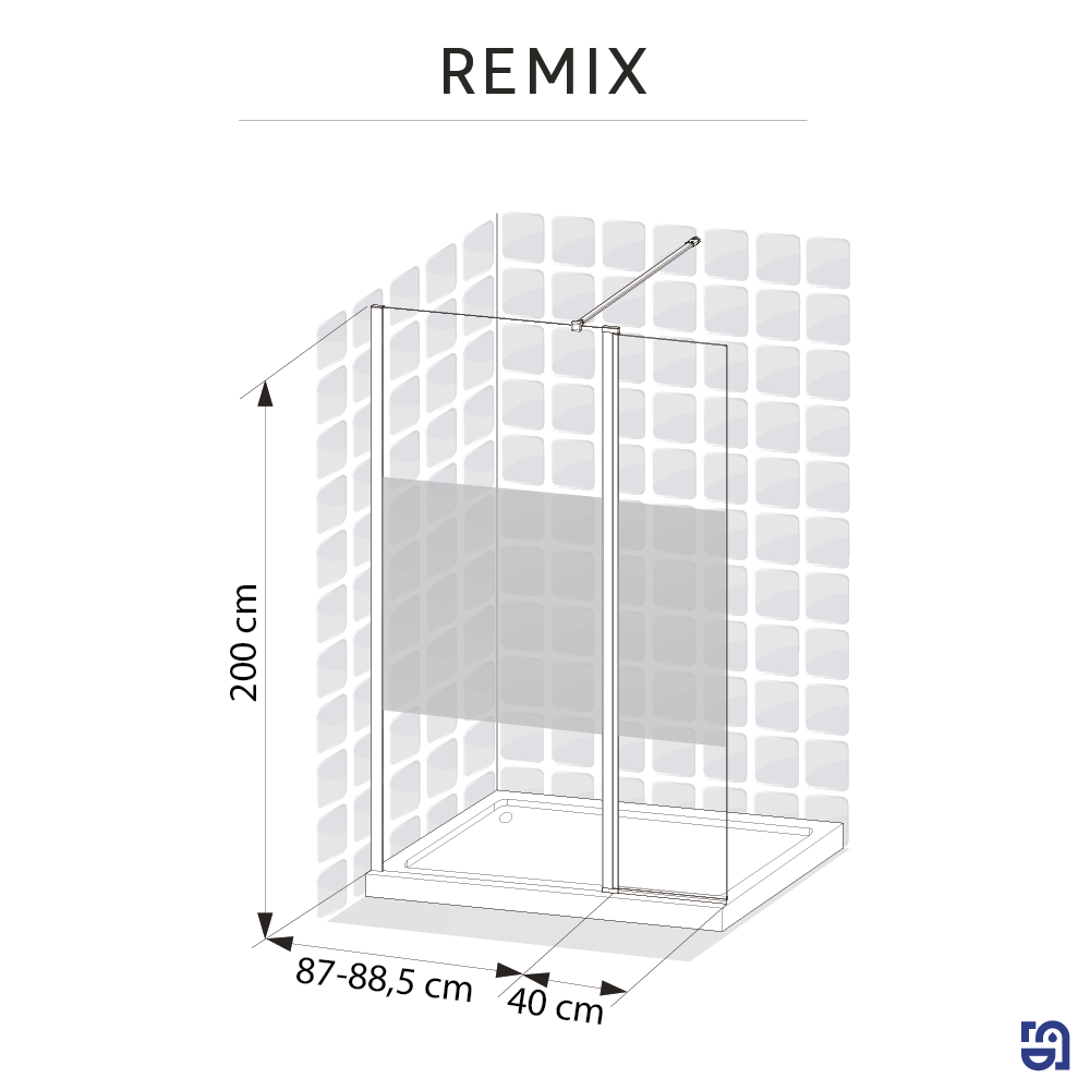 Painel de duche REMIX TRANSPARENTE 90X200 - 9