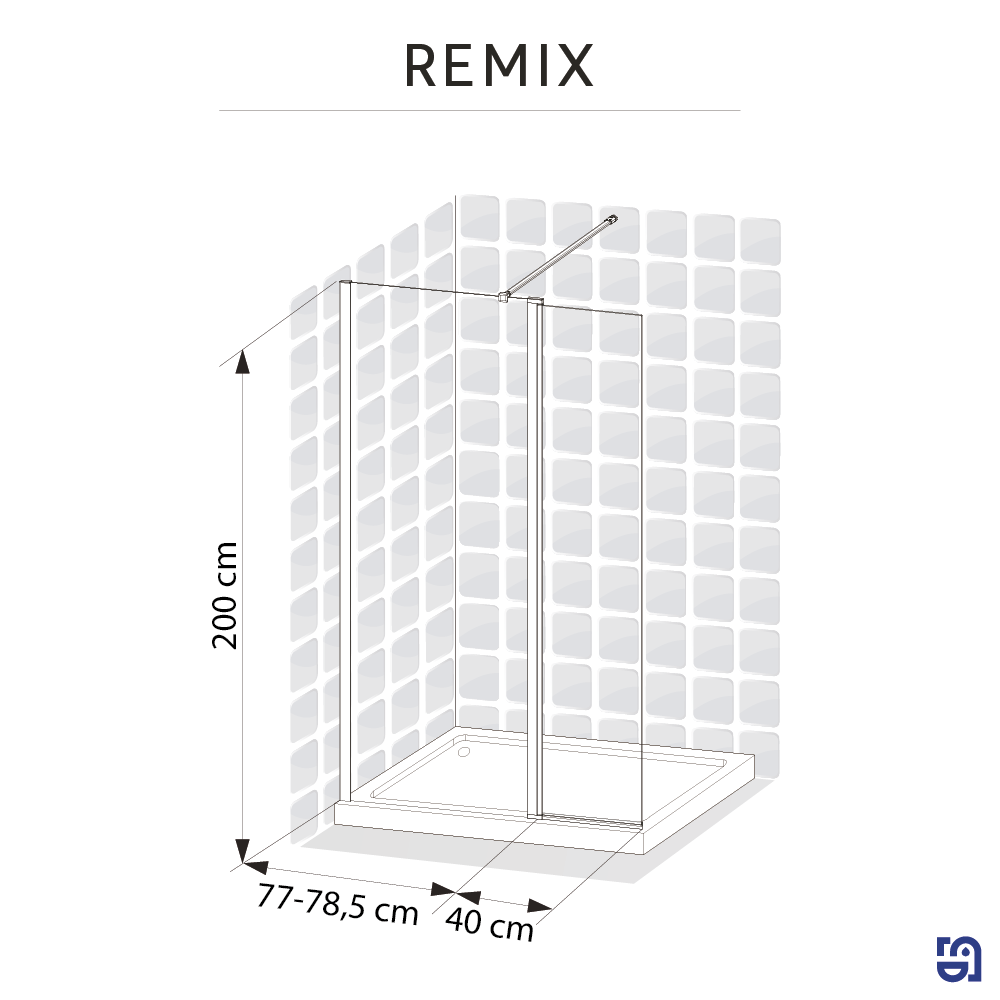 Deflector de painel de duche 40x200 cm cromado Remix Transparente - 11