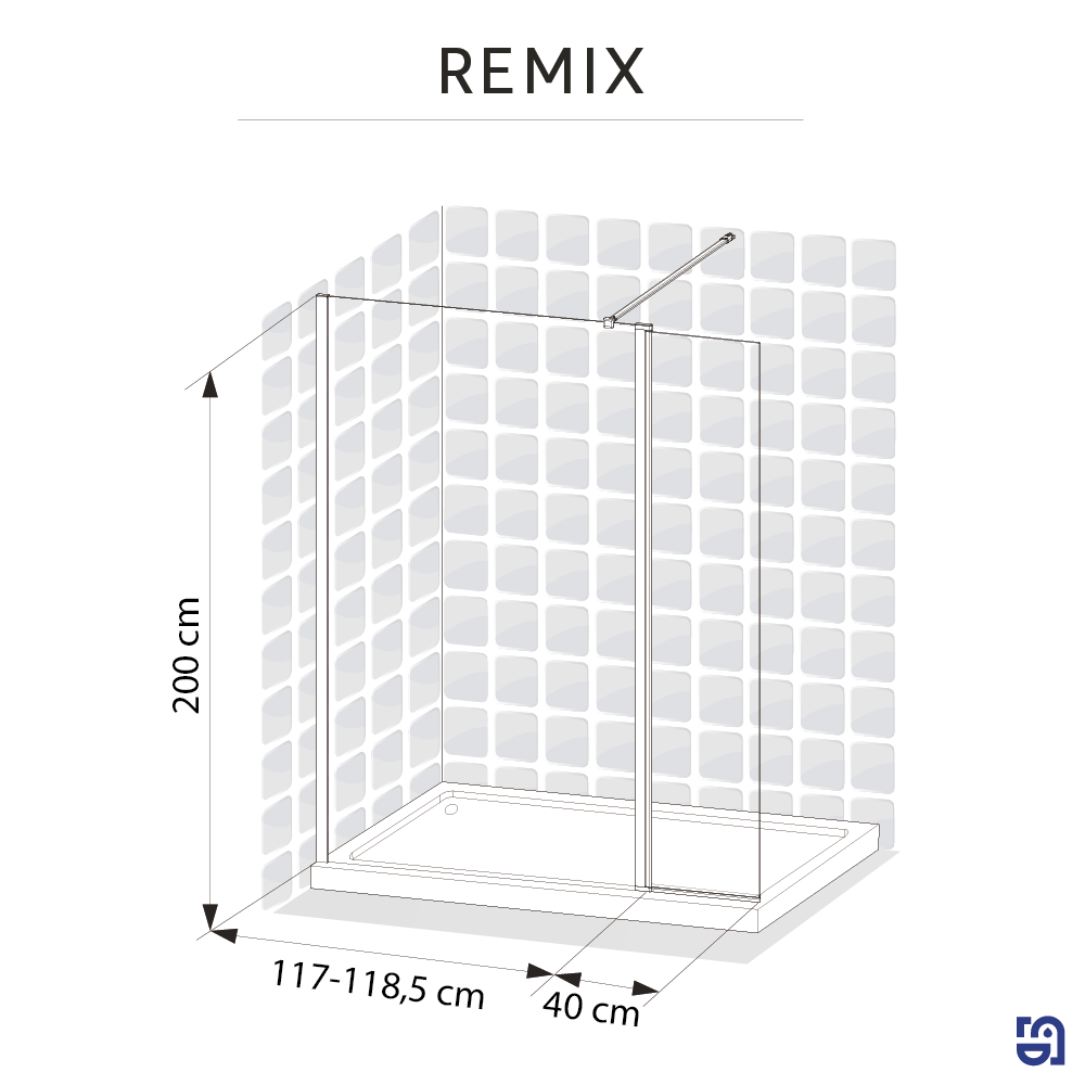 Deflector de painel de duche 40x200 cm cromado Remix Transparente - 9