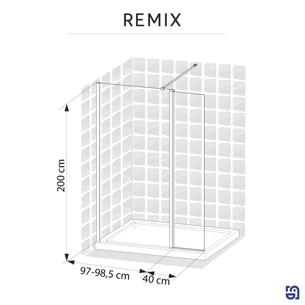 Deflector de painel de duche 40x200 cm cromado Remix Transparente - 8