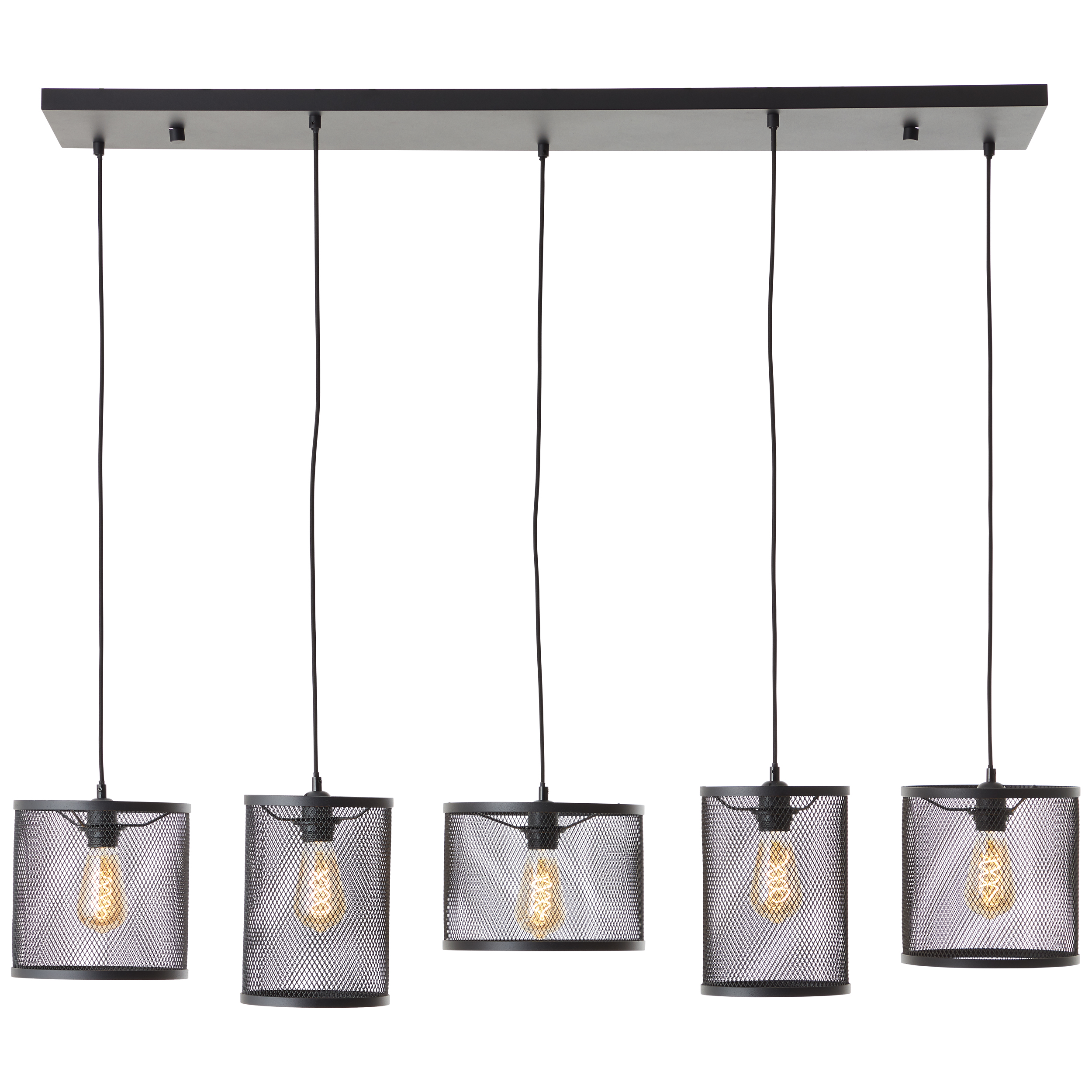 Lámpara de techo maze brilliant negra 5 luces