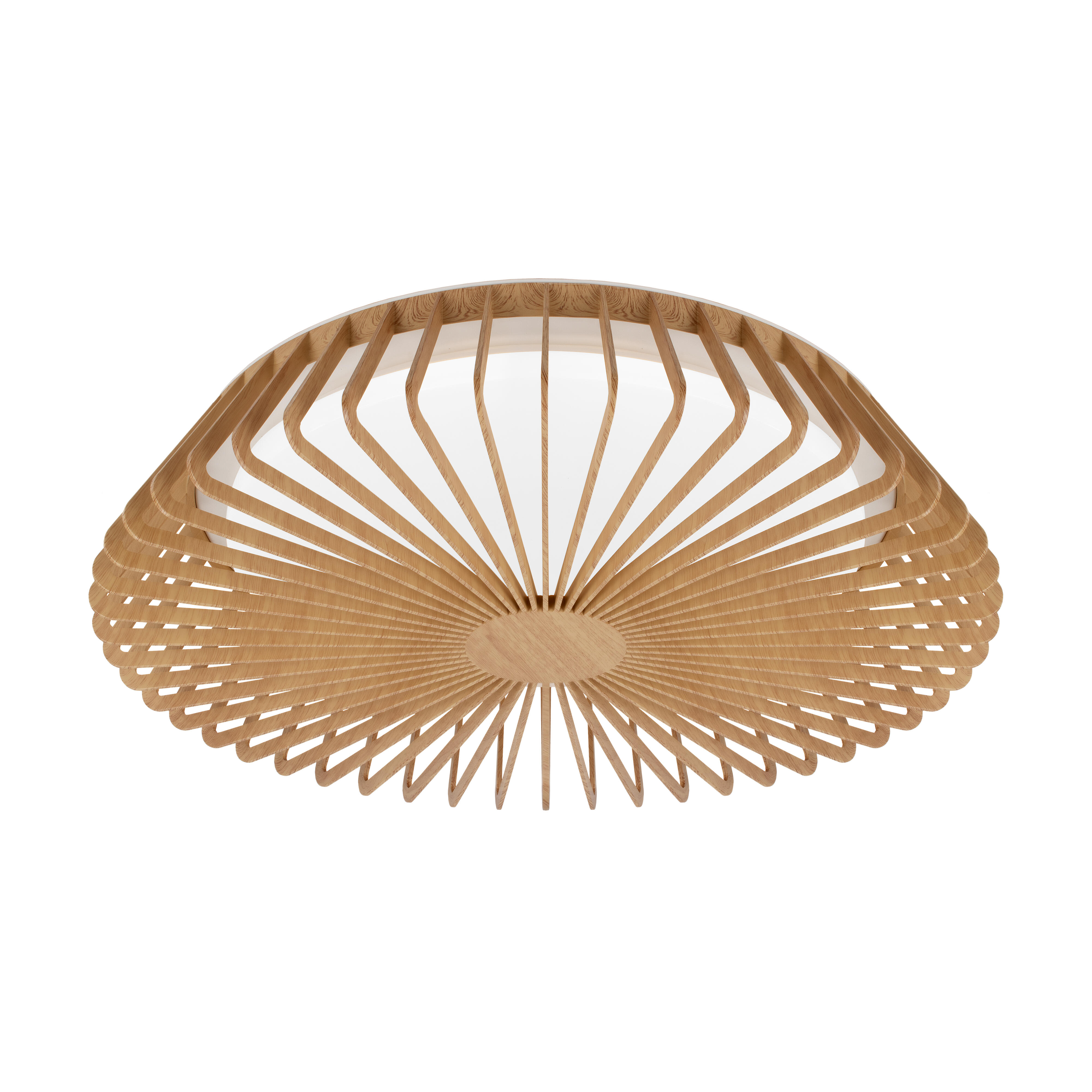 Plafón ld himalaya 80w madera color de luz regulable con mando