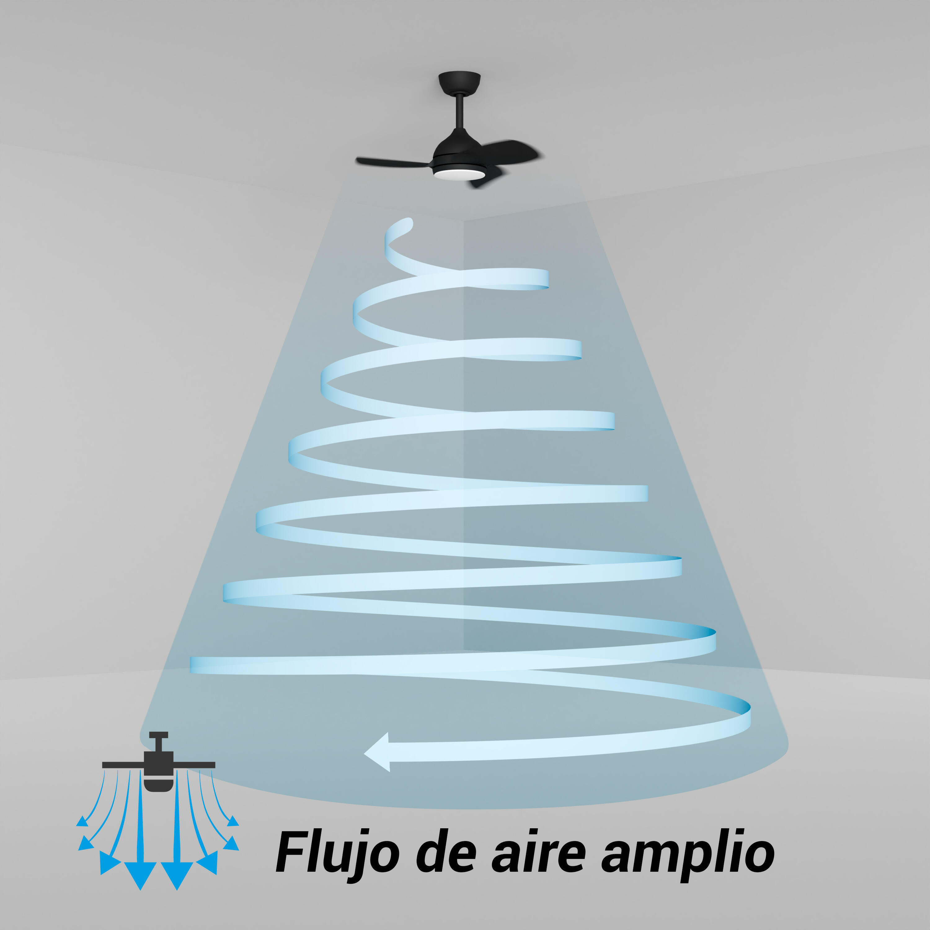 Ventilador de techo con luz silencioso DC 31W con mando ø110 cm Sunset SULION blanco luz CCT 3 aspas| 6 velocidades| modo verano/invierno| recomendado de 13 a 20m² - 10