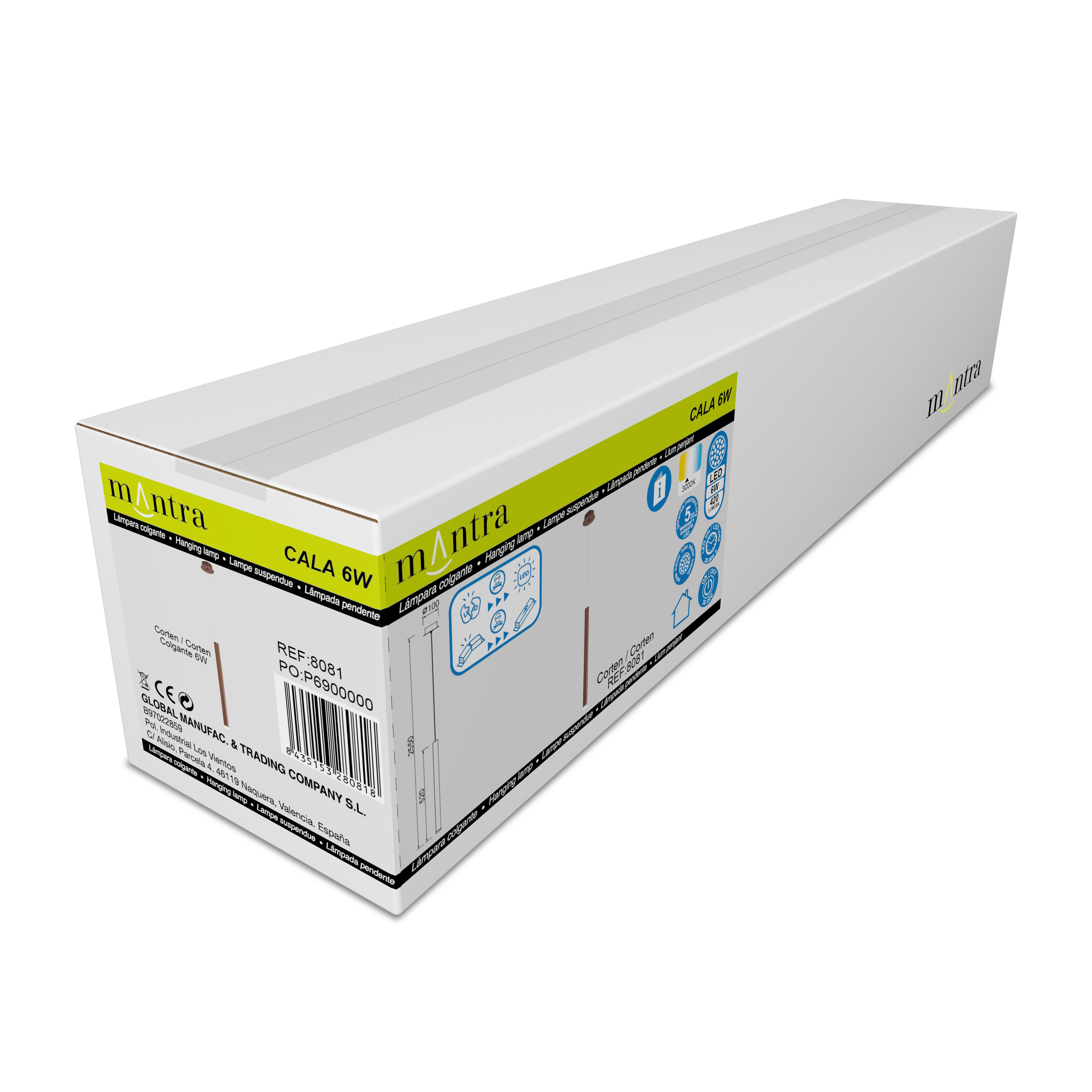 Candeeiro de teto suspenso LED CALA 6W 3000K 420LM - 10