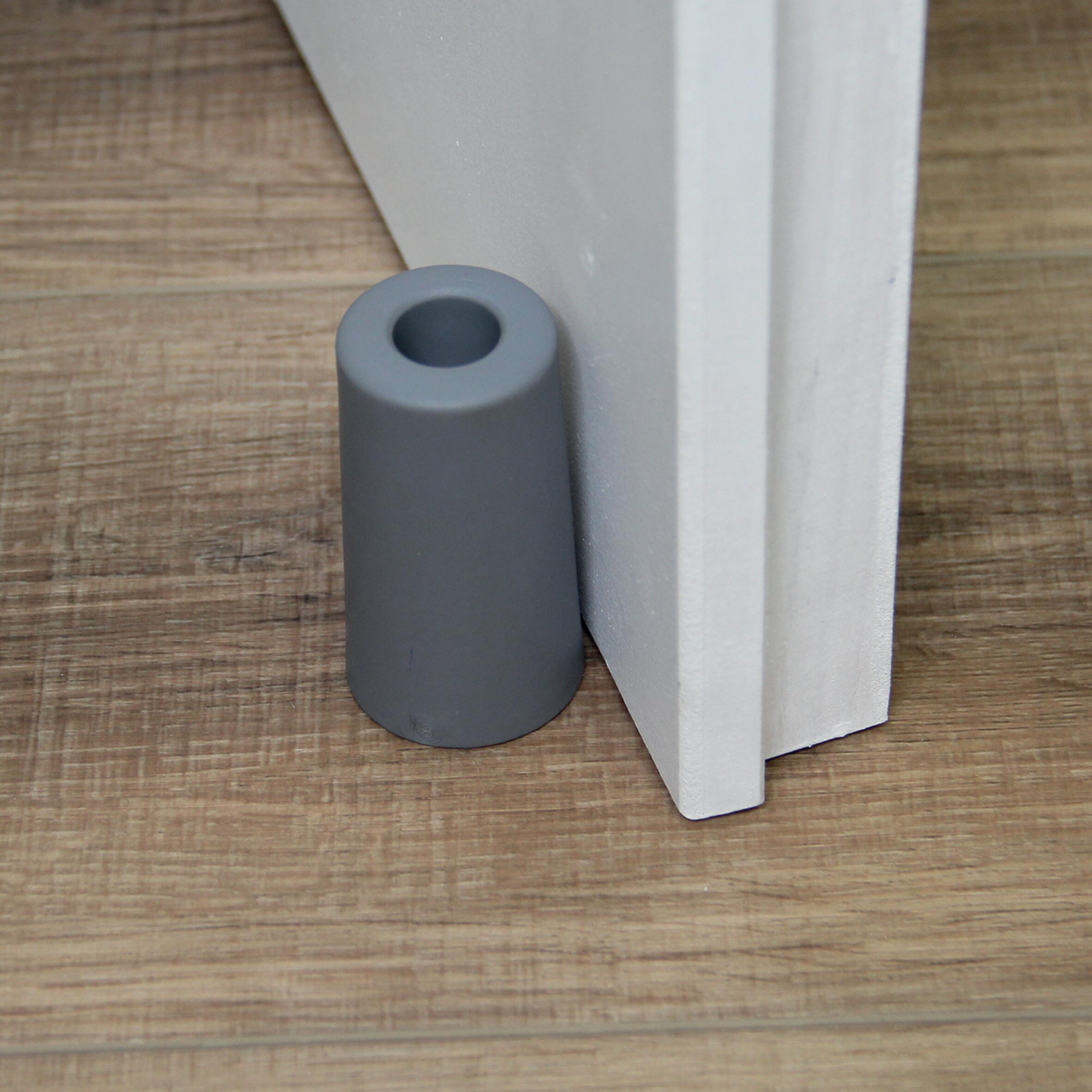 Butée de porte à visser caoutchouc CHRISLIGNE gris, ⌀3.9 x L.4 x H.7.5 cm - 4