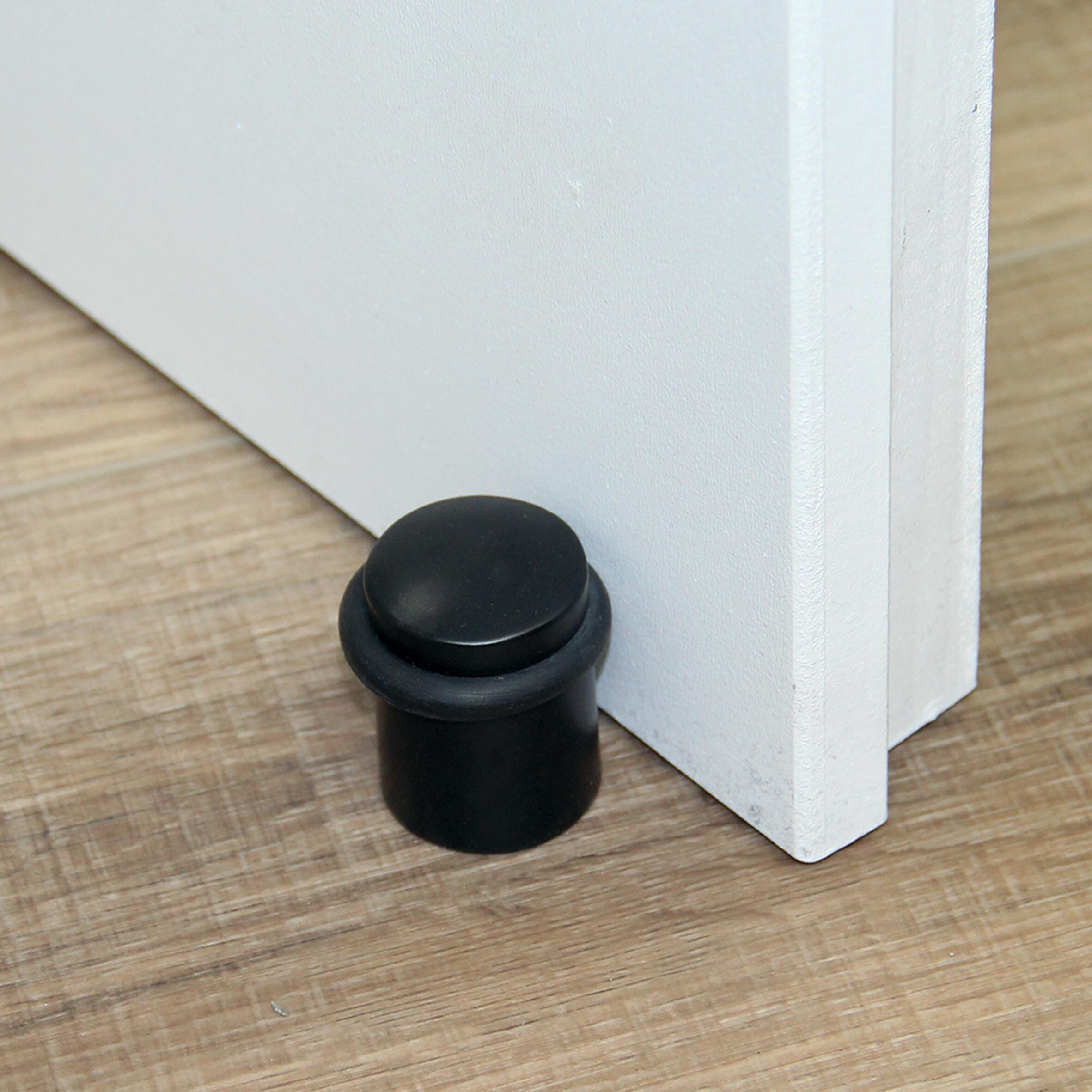 Lot de 4 butées de porte à visser aluminium LINEA BERTOMANI noir, ⌀3.4 x H.4 cm - 2