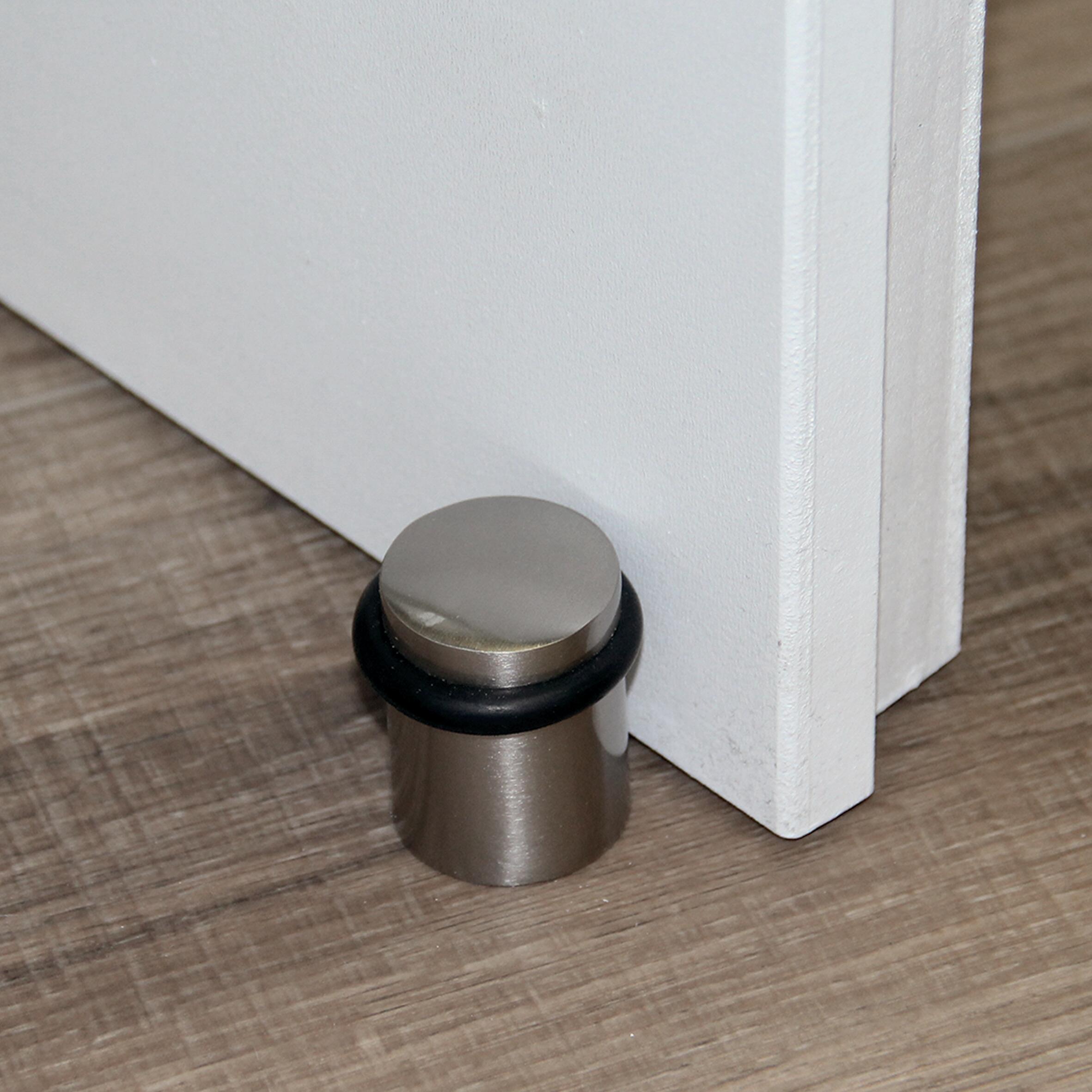 Lot de 4 butées de porte à visser aluminium LINEA BERTOMANI gris, ⌀3.4 x H.4 cm - 2