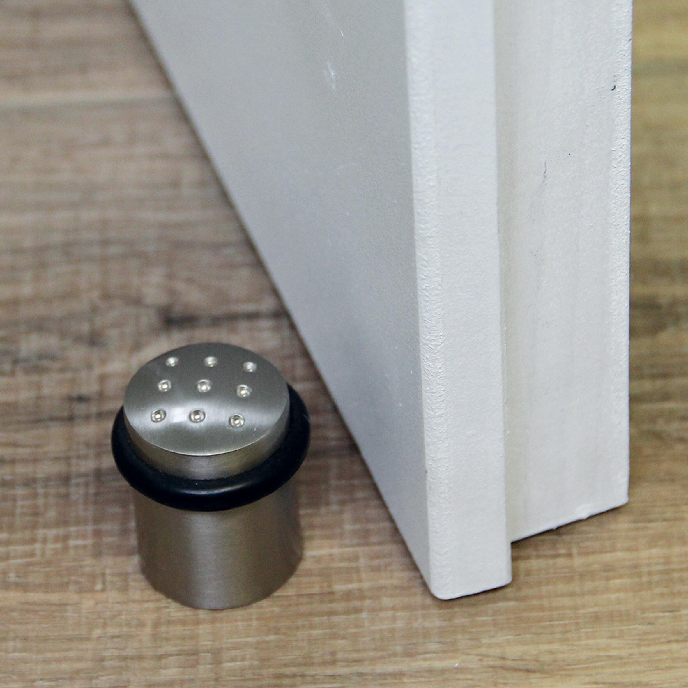 Lot de 4 butées de porte à visser aluminium LINEA BERTOMANI gris, ⌀3.4 x H.4 cm - 2