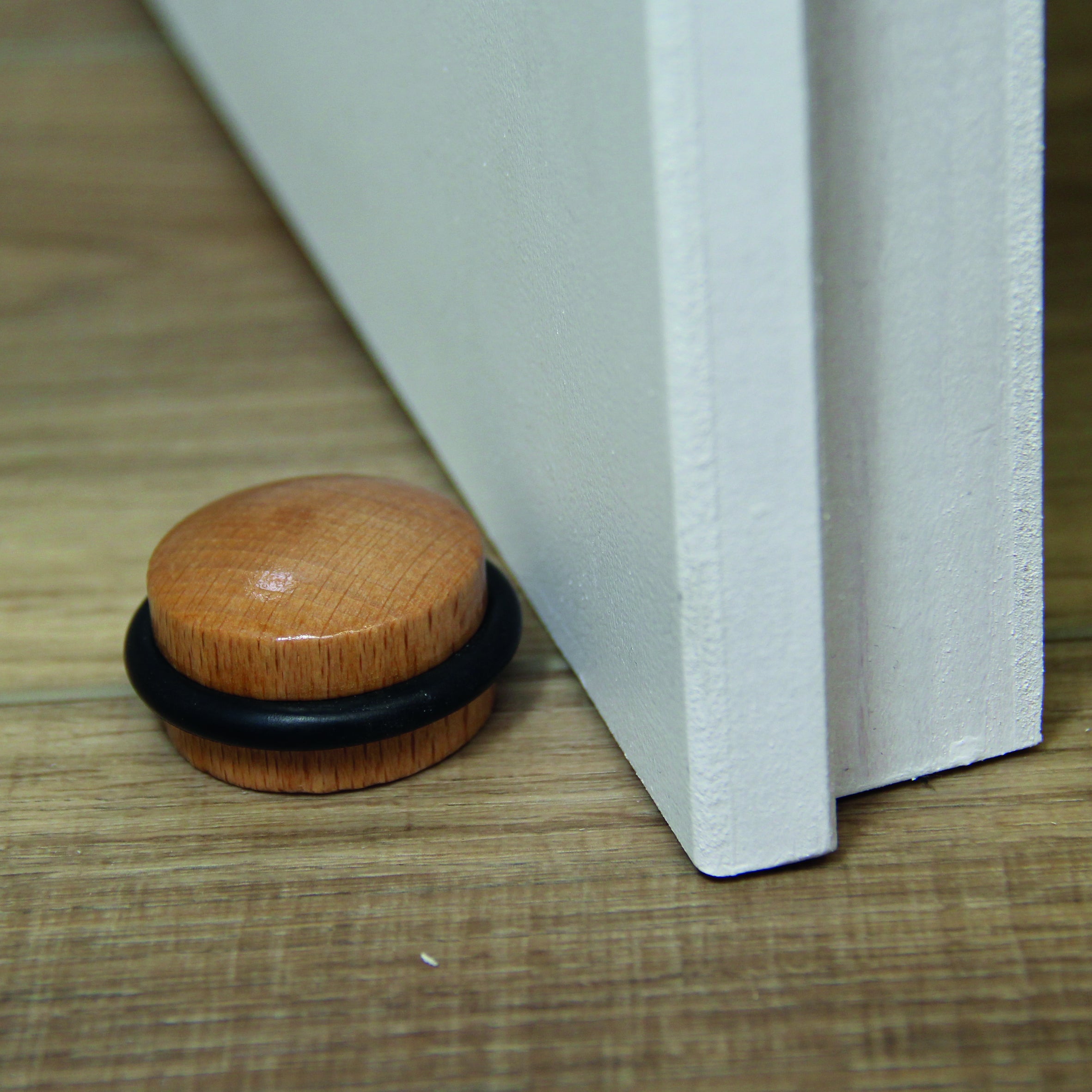 Butée de porte à fixer au sol CHRISLIGNE bois chêne, L.4.1 x H.2.3 x l.4.1 cm - 2