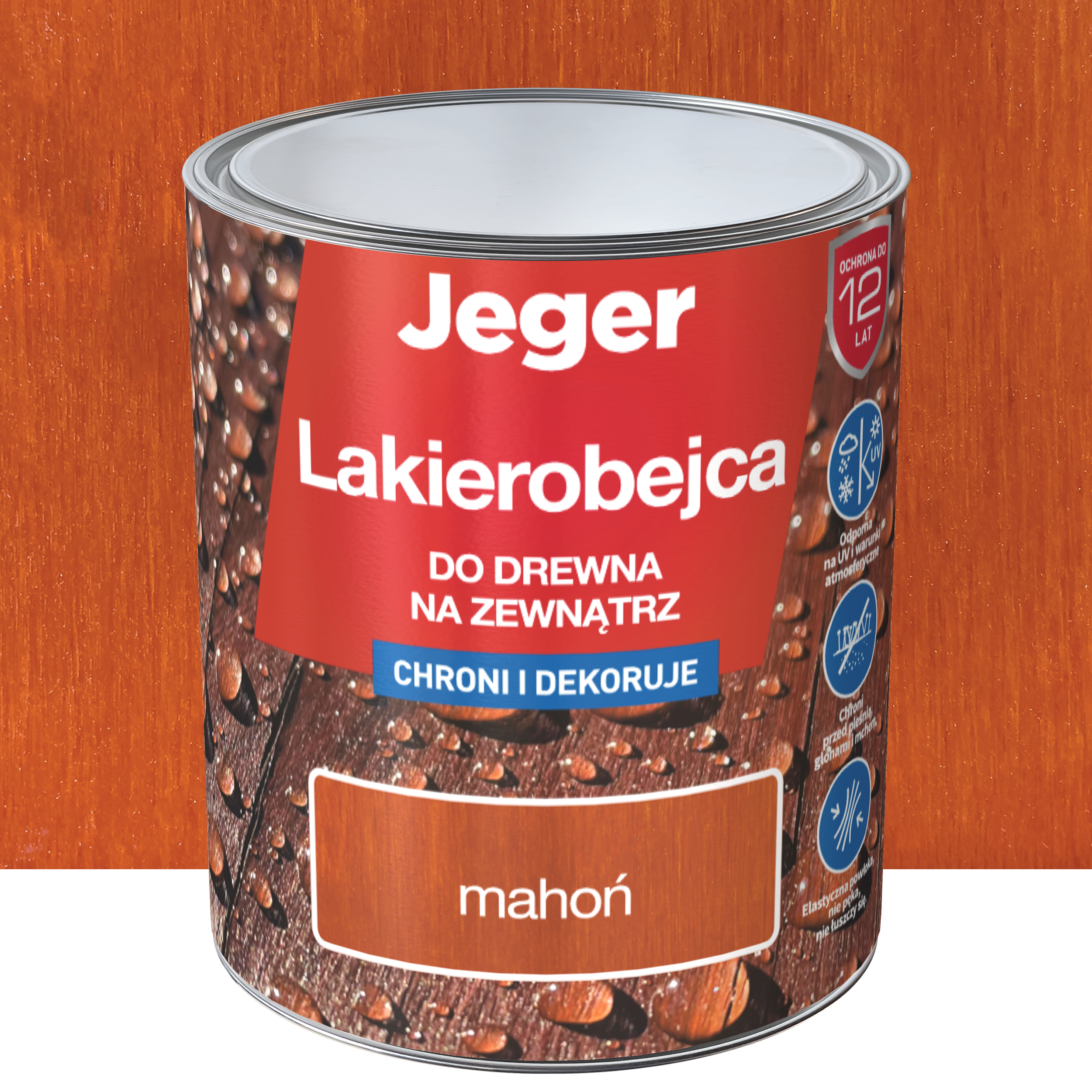 Lakierobejca do drewna na zewnątrz 0.7 l Mahoń Jeger