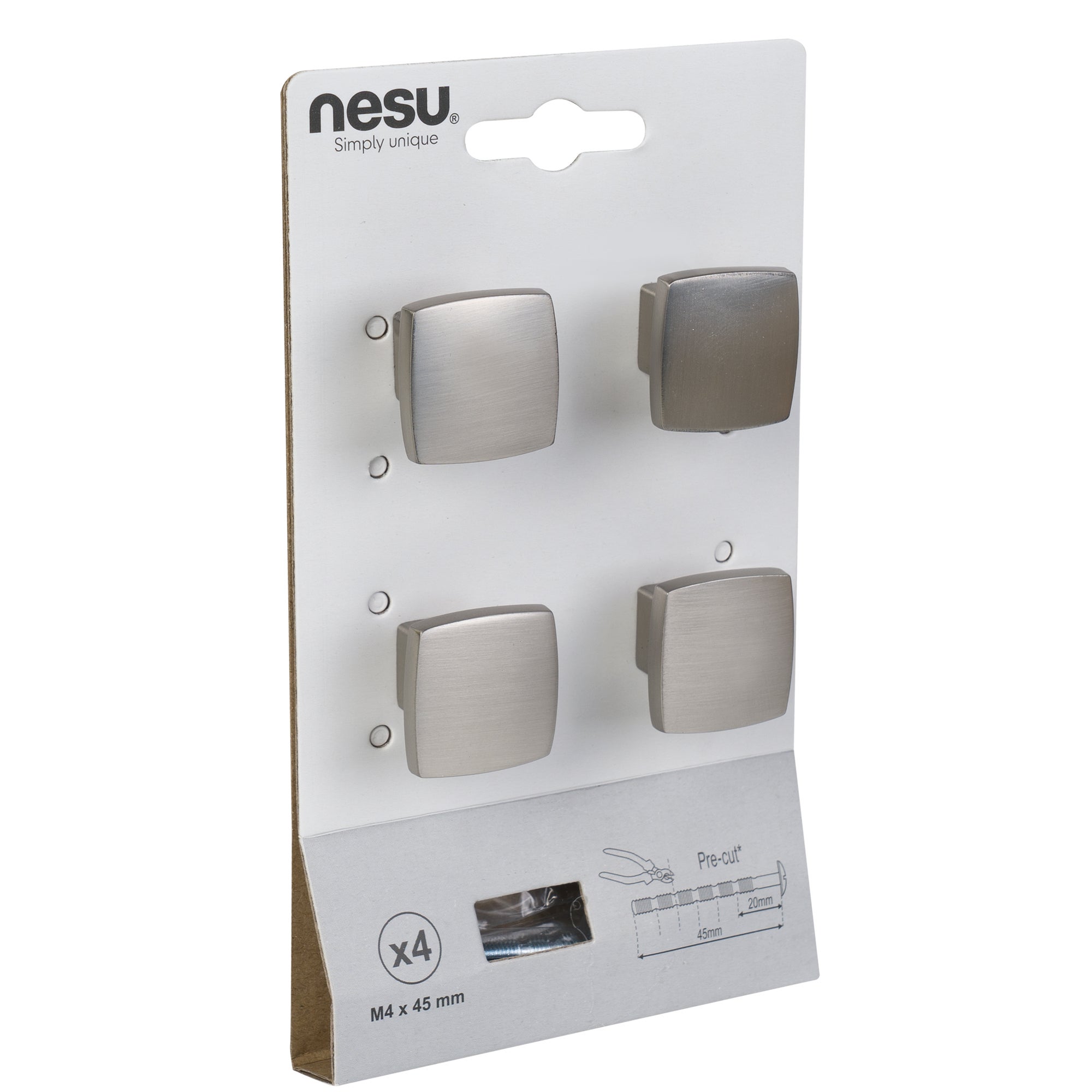 Puxadores para móvel Nesu quadrados inox mate 25mm - 3