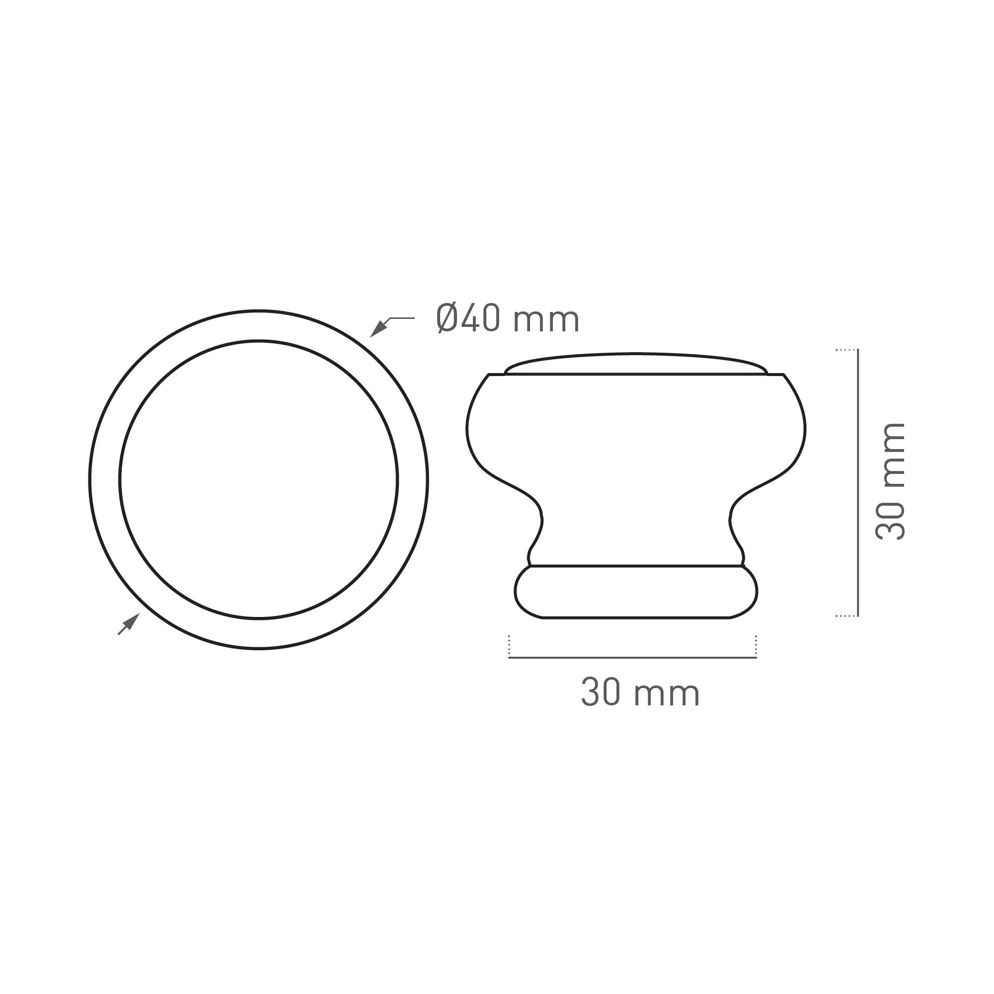 2 Pomo de mueble redondo madera blanco ø 40 mm - 2