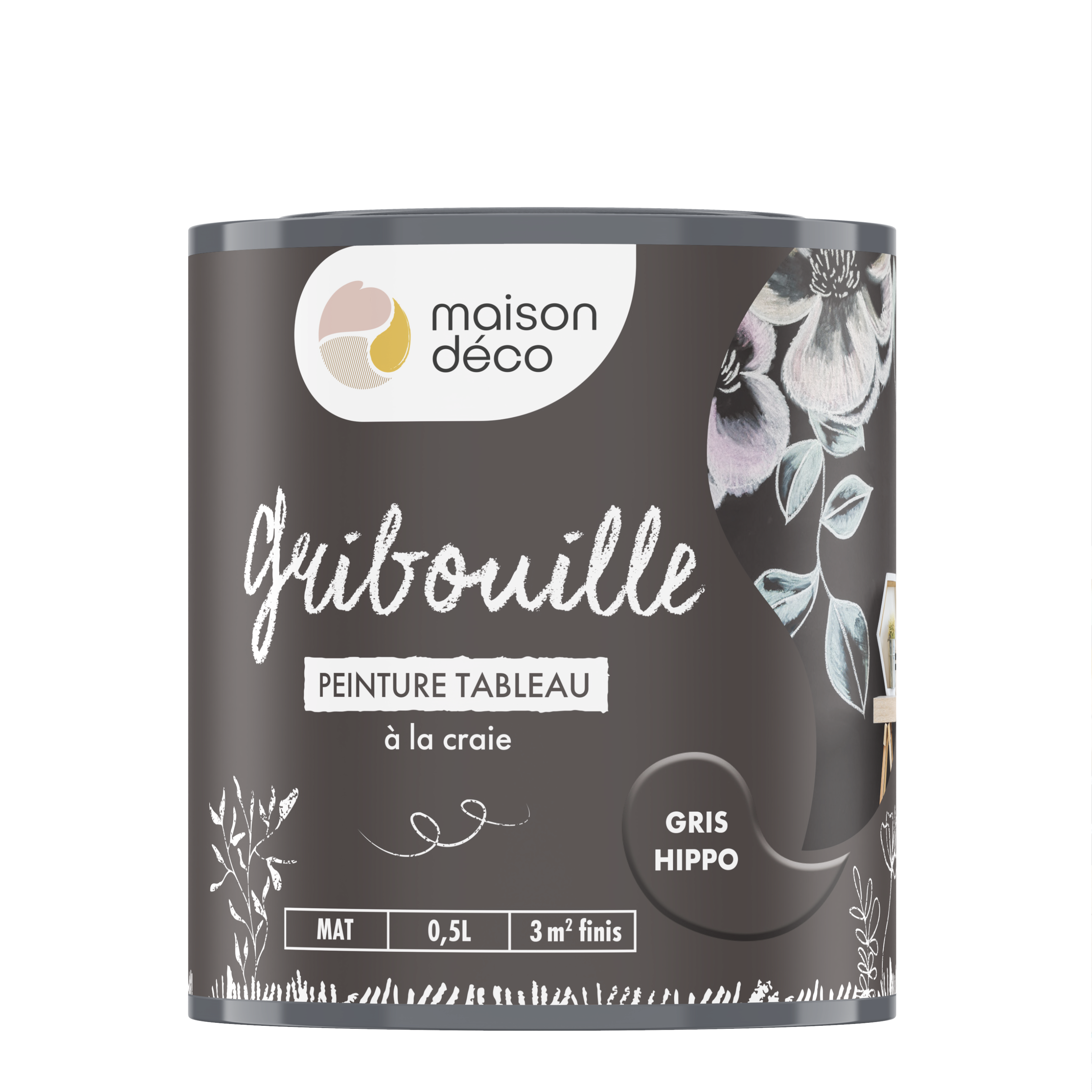 Peinture tableau craie vert mat MAISON DECO Gribouille 0.5 l - 6