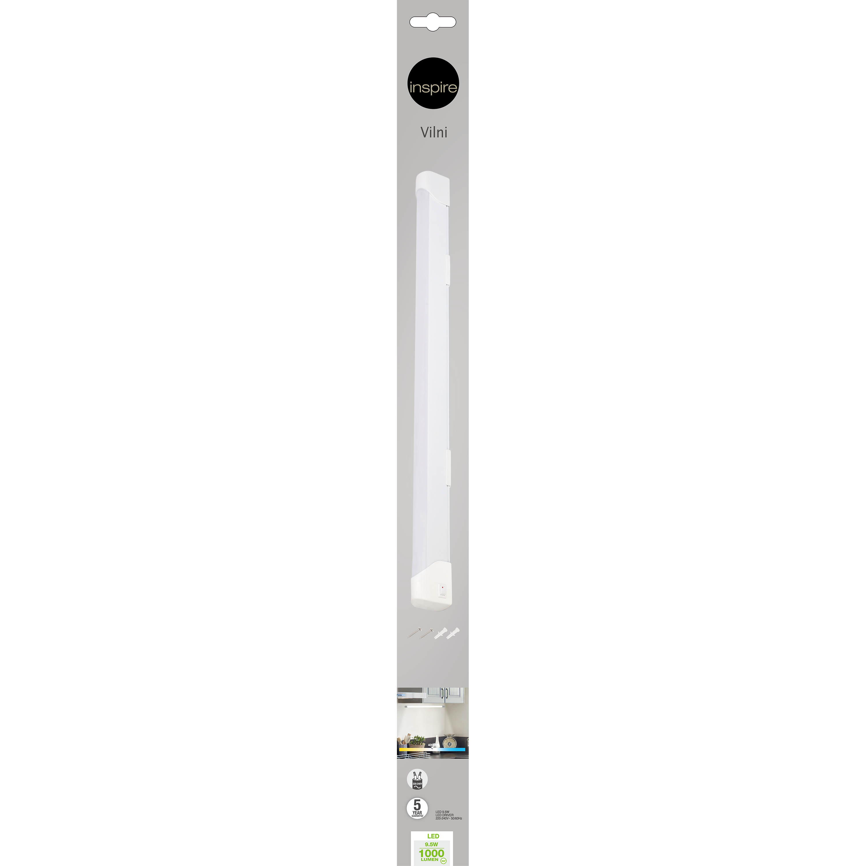 Réglette LED intégrée Vilni L.60 cm, 9,5 W, blanc neutre INSPIRE - 4