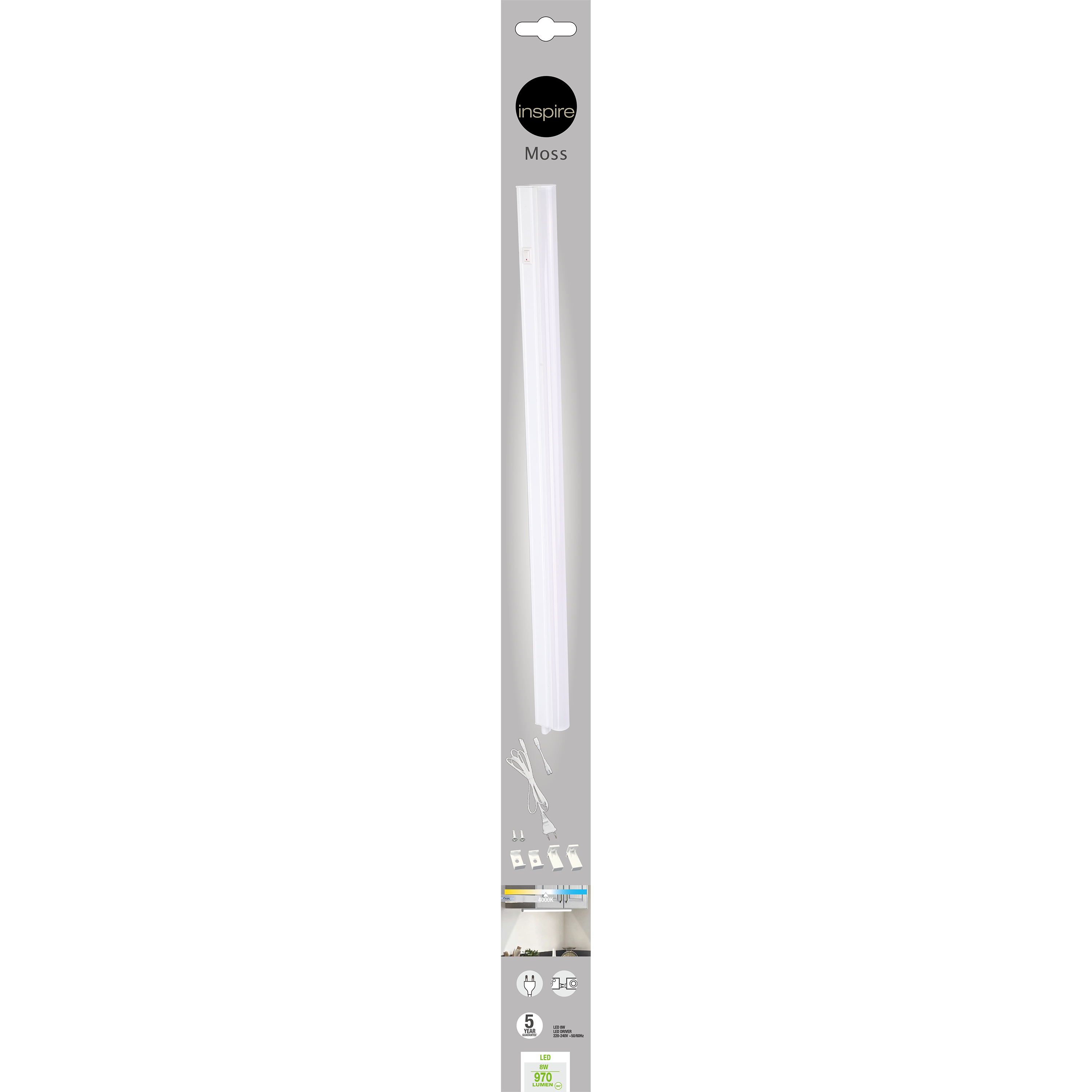 Réglette Led dessous de meuble L.58 cm, blanc neutre, Moss INSPIRE - 3