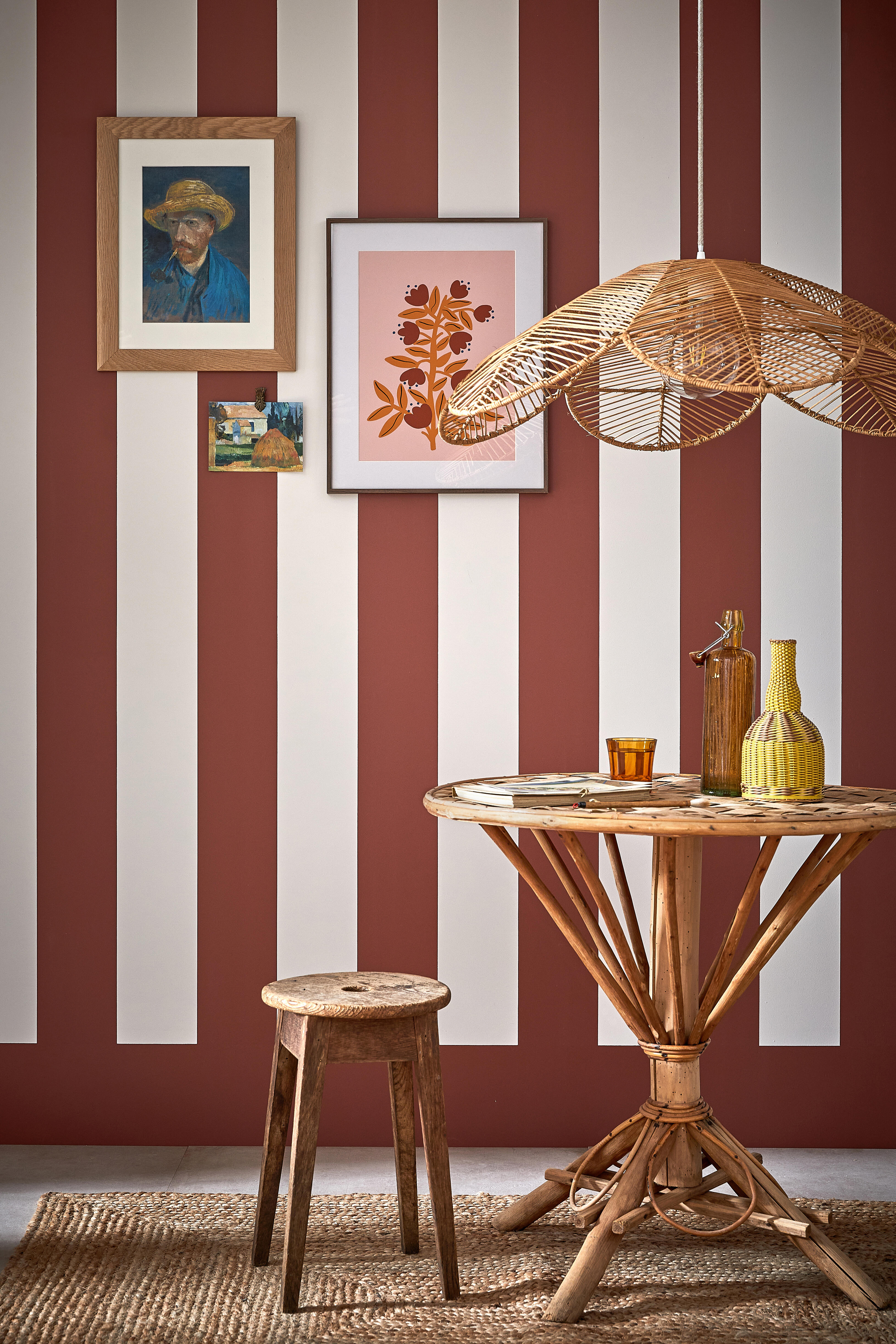 Suspension Andene rotin, beige, Diam.85 cm, E27 - 4