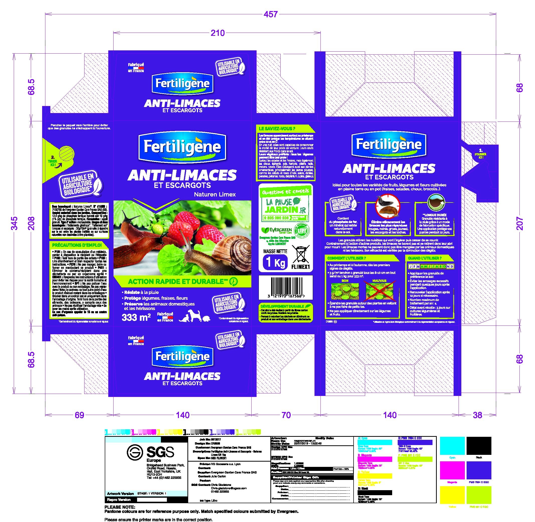 Insecticide granule rampants FERTILIGENE, 1 kg - 3