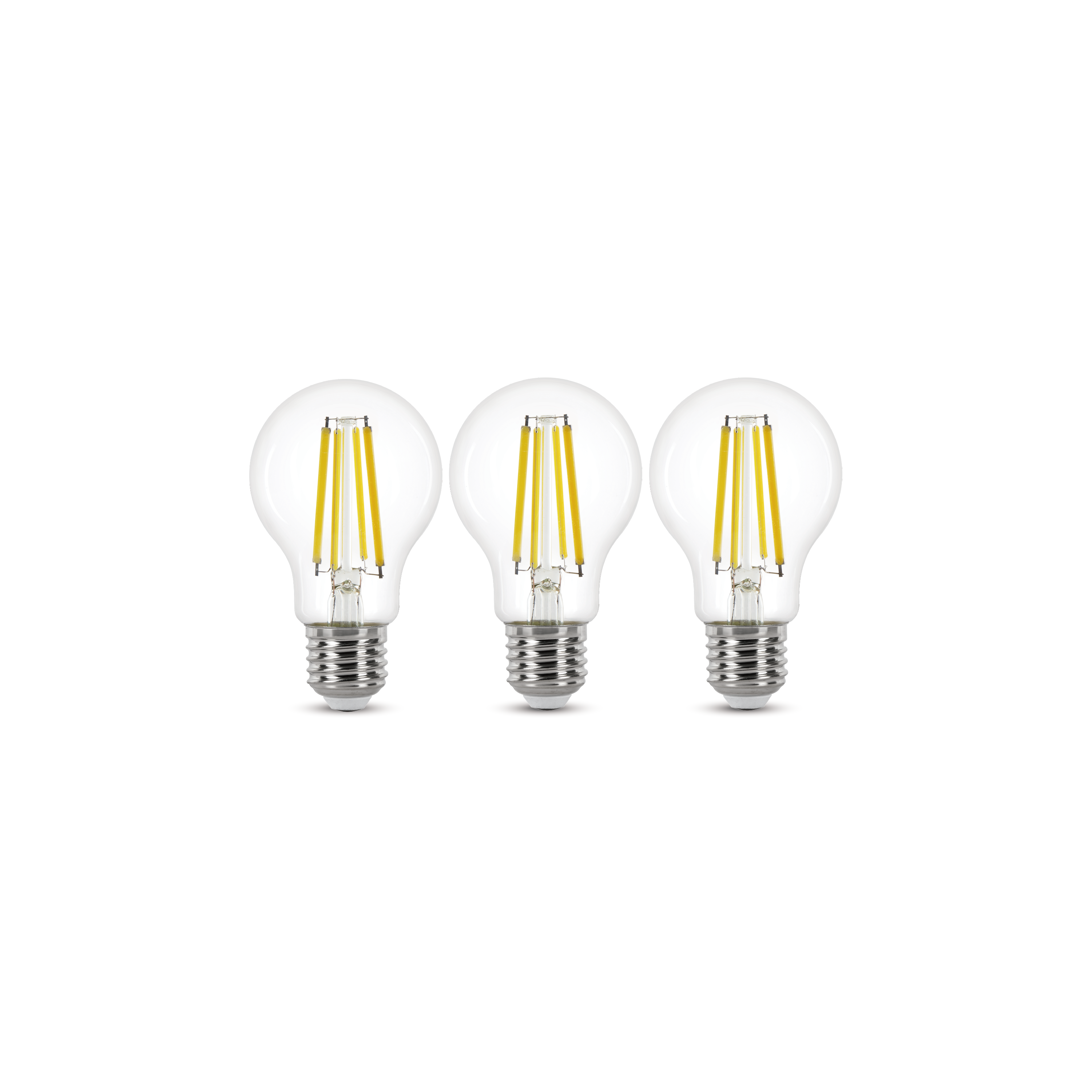 Pack de 3 bombillas LED E27 clase A (mayor ahorro energético) 806 lúmenes 3.8W color de la luz blanco cálido 2700K CRI 89-80 luz natural y fiel - 3