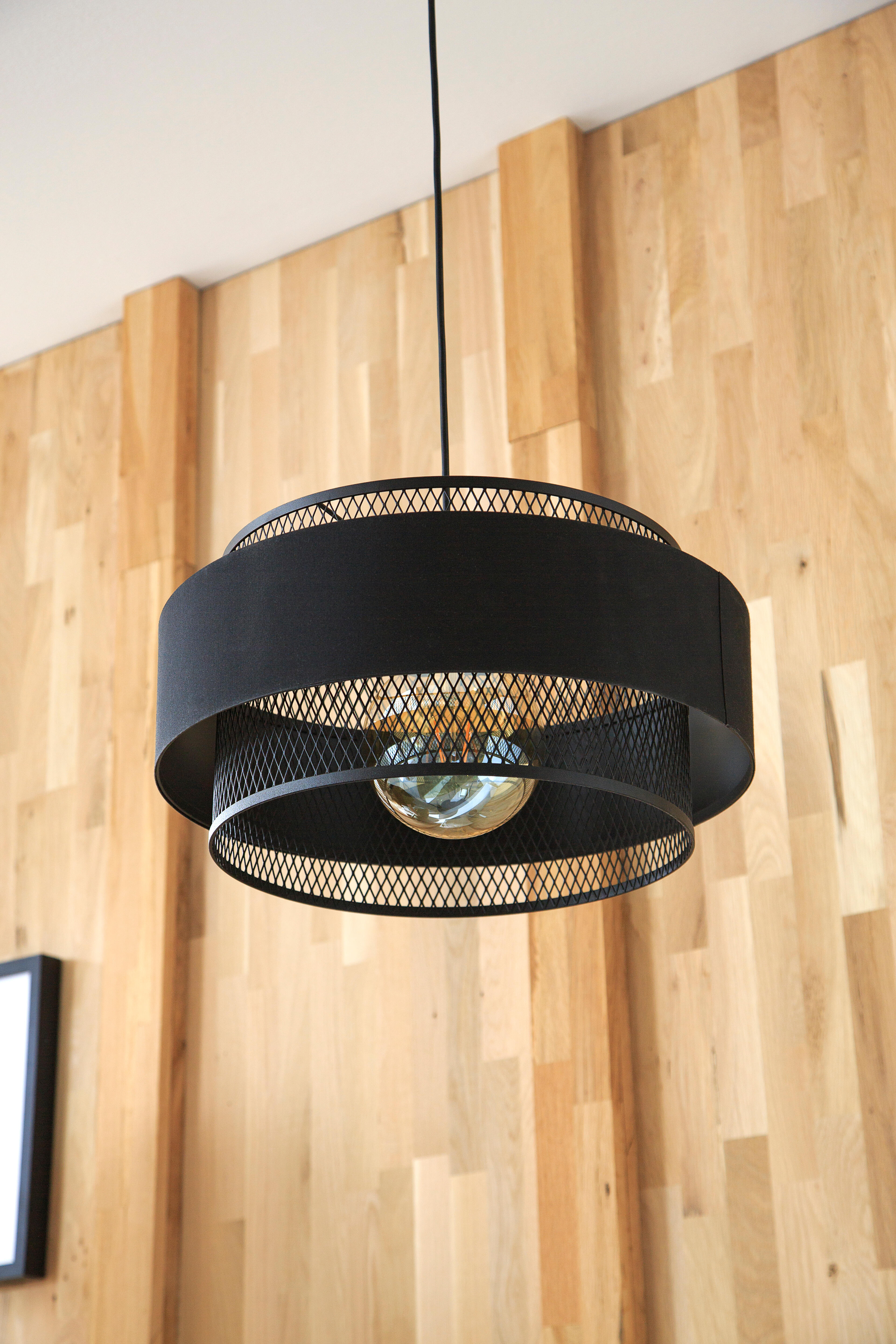Lámpara de techo inspire ottomane negra 1 luz e27 metal negro
