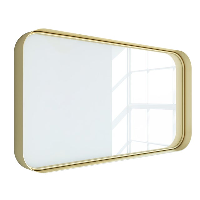 Miroir rectangulaire, aluminium or Kende, l.120 x H.75 cm