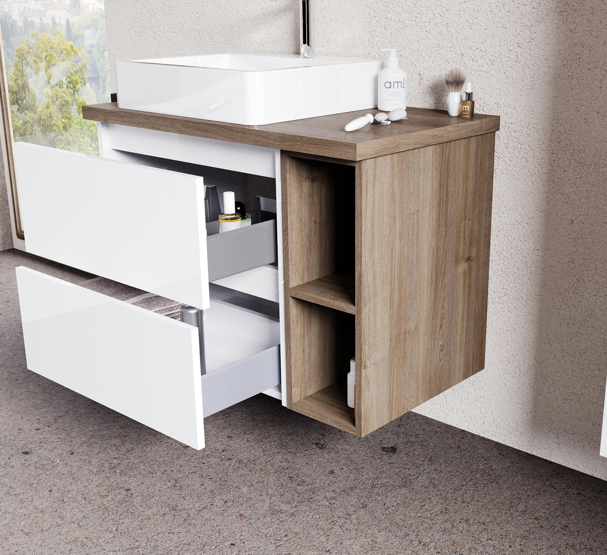 Móvel de casa de banho com prateleir 20X43,5X54 cm carvalho Aml Play - 3