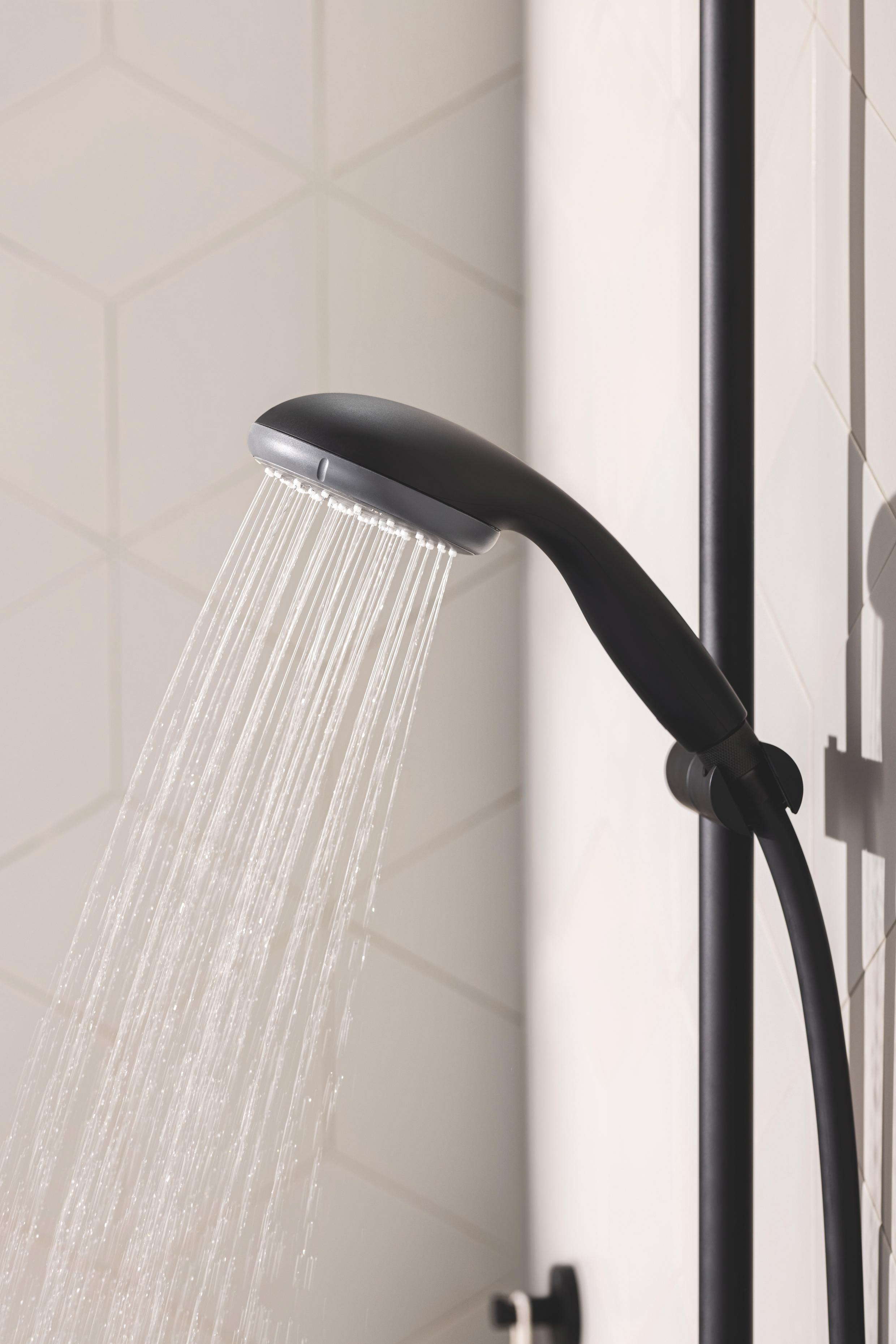 Conjunto de duche com torneira termostática preto 175 cm Grohe Vitalio - 12