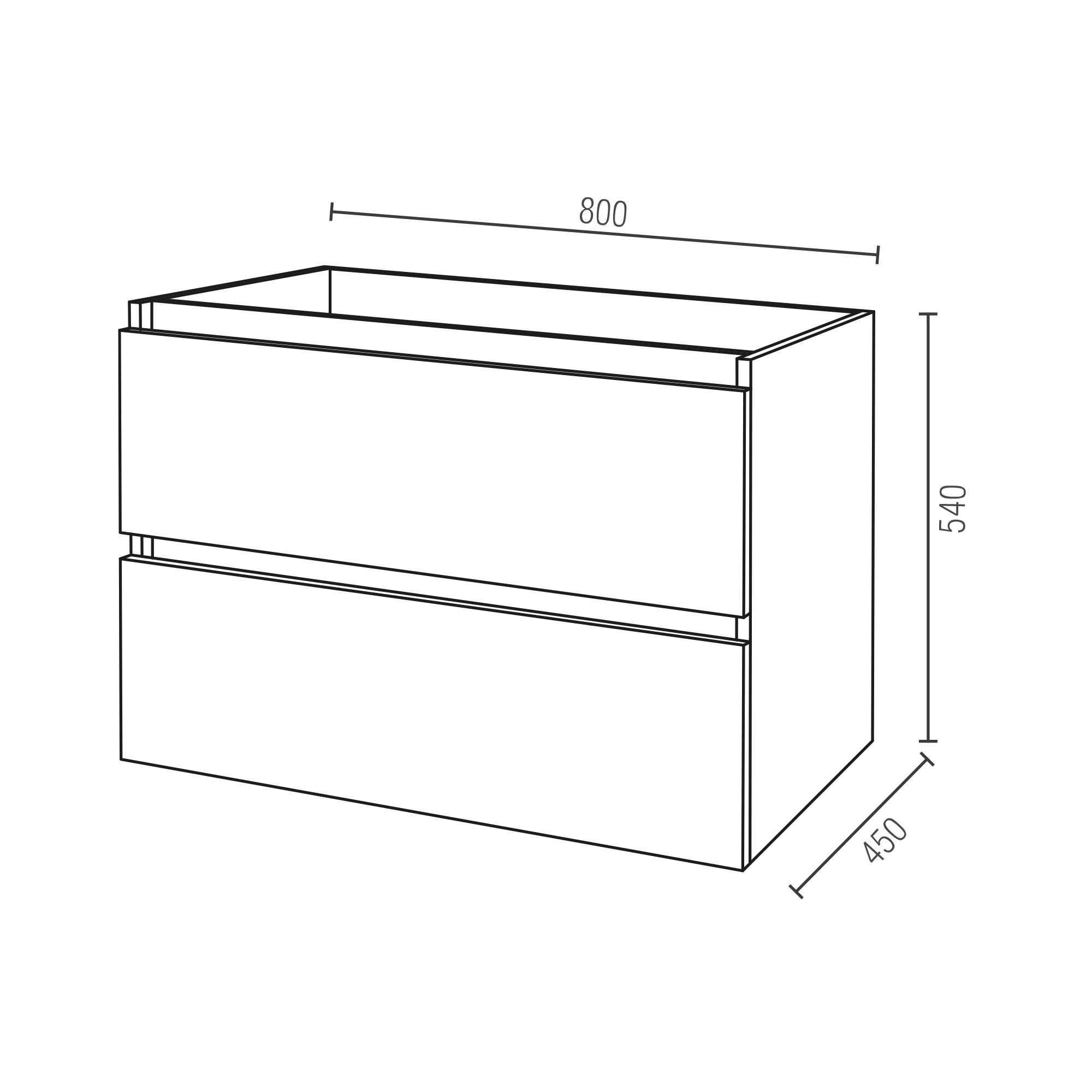Móvel de casa de banho 2 gavetas 80X45X54 cm carvalho Aml Play - 5