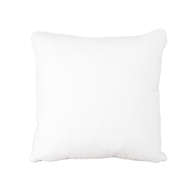 Cojín decorativo cuadrado INSPIRE Charly poliéster textura curly liso blanco 50x50cm