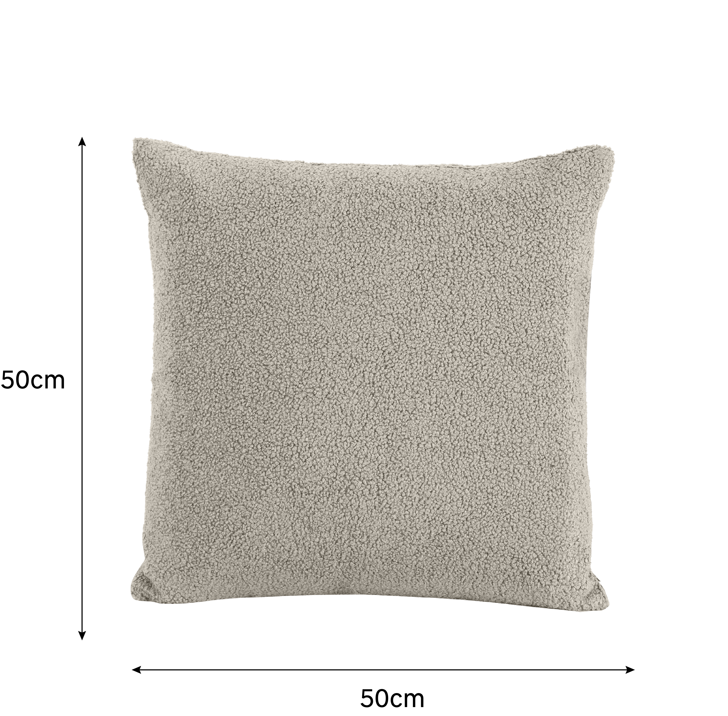 Coussin CHARLY, à bouclettes, gris l.50 x H.50 cm INSPIRE - 2