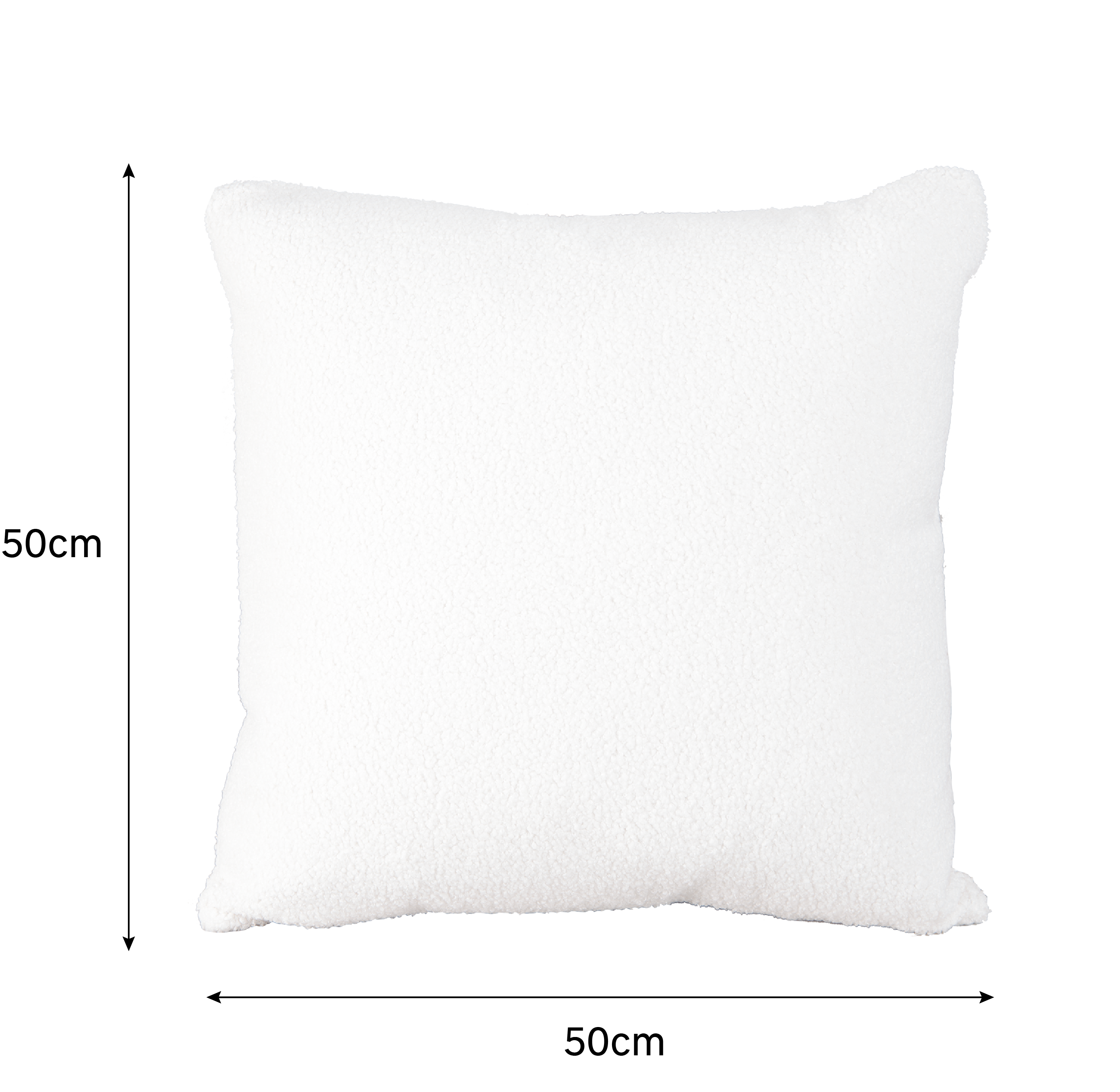Coussin Charly, à bouclettes, blanc l.50 x H.50 cm INSPIRE - 2