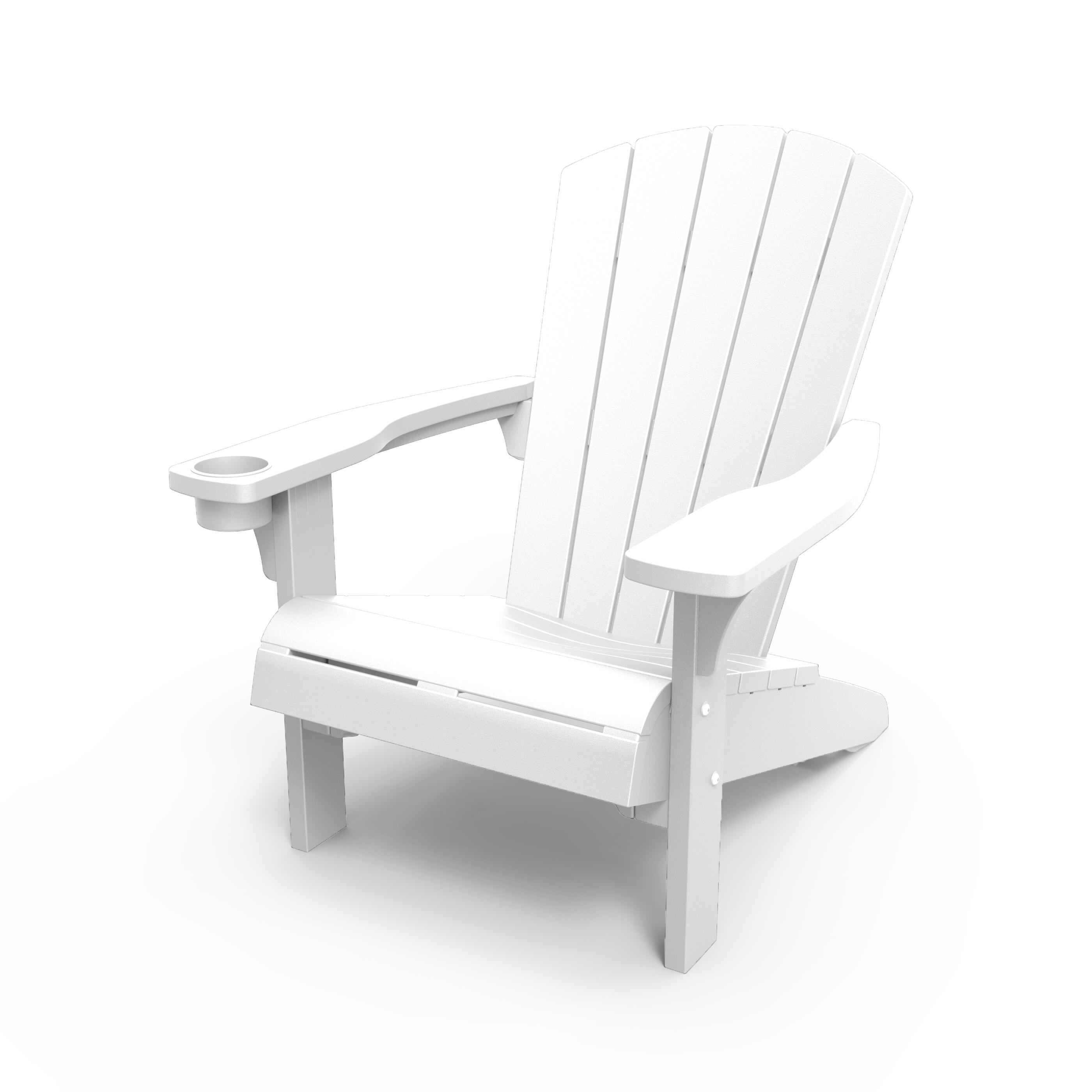 Sillón de jardín de resina inyectada adirondack blanco