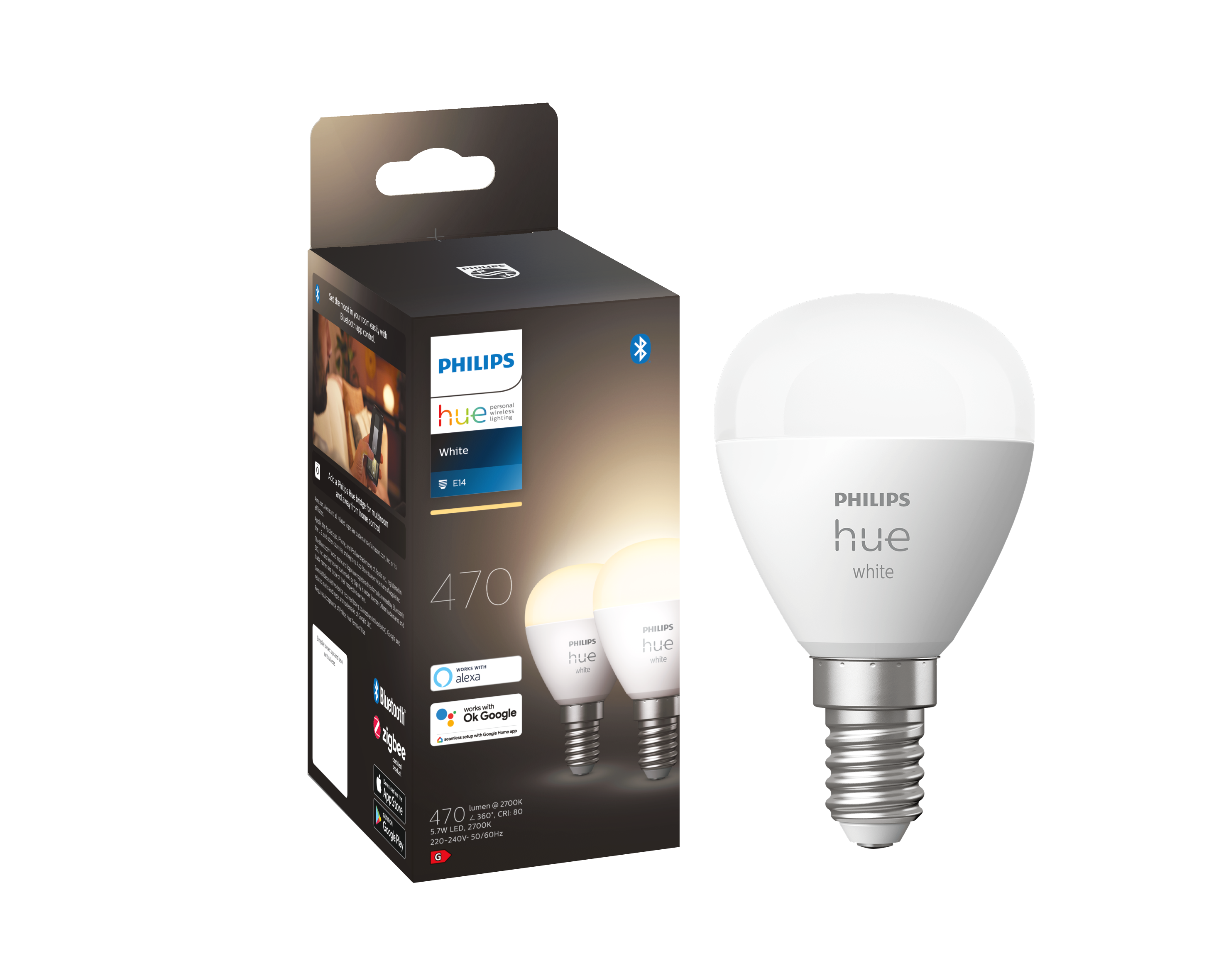 Żarówka LED 2 szt. E14 5,5 W = 40 W 470 lm Ciepła biel Philips Hue