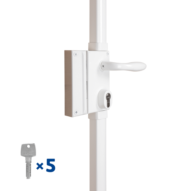 Serrure en applique multipoint avec cylindre BRICARD Astral sens gauche, blanc