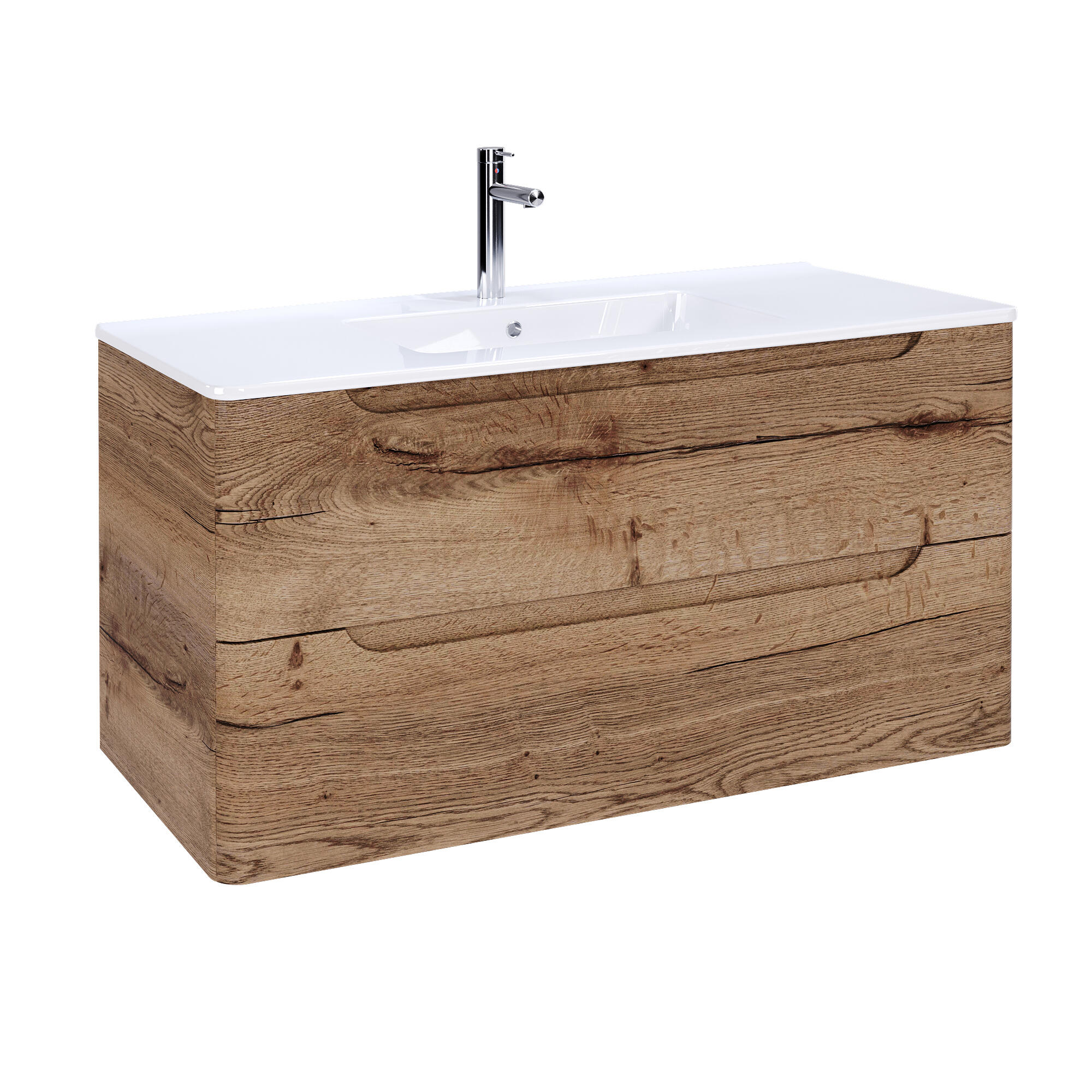 Móvel de casa de banho 2 gavetas 100X46X54 cm carvalho Aml Jota - 3