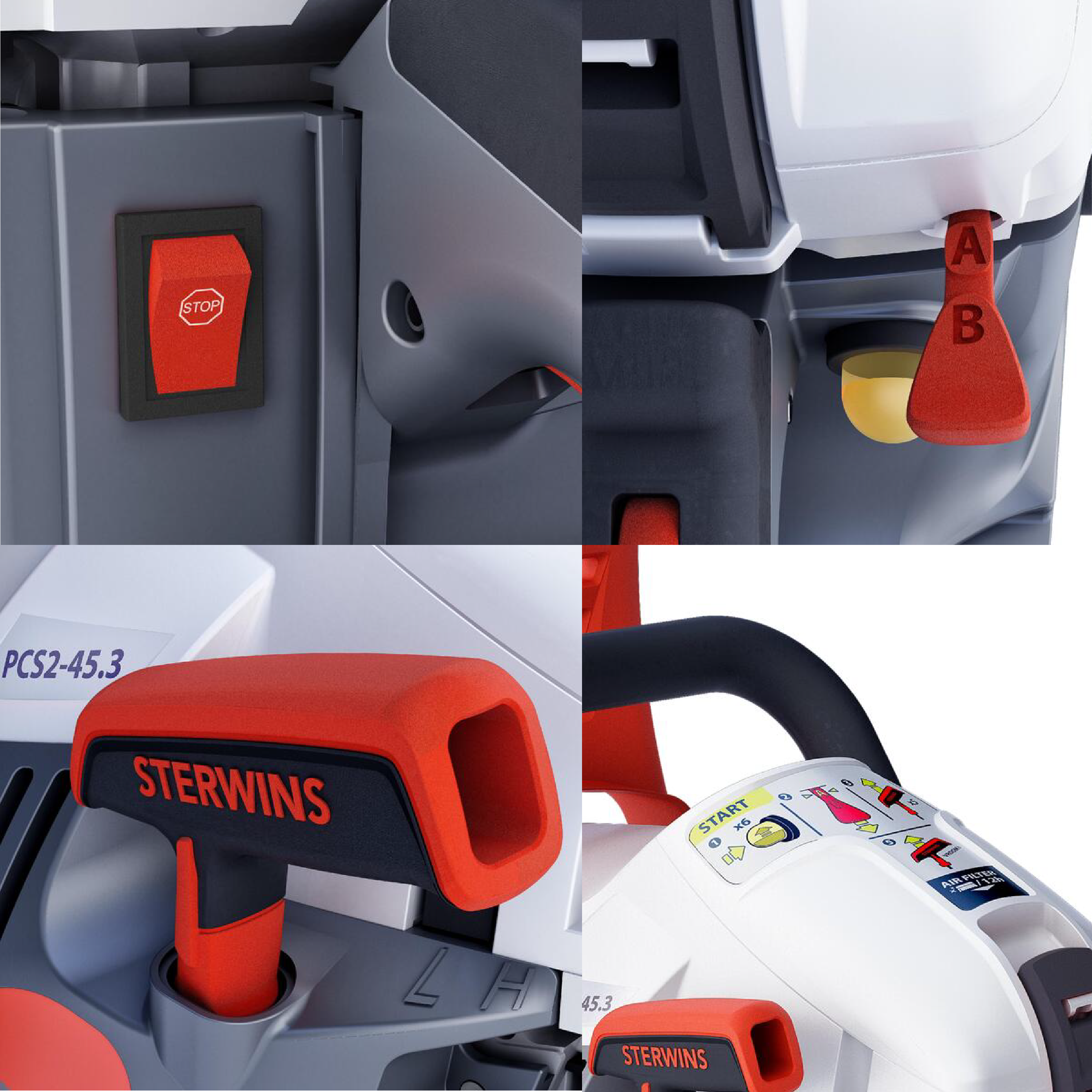 Motosega a scoppio 2 tempi STERWINS PCS2-45ES.4, 56 cc barra da 45 cm - 11