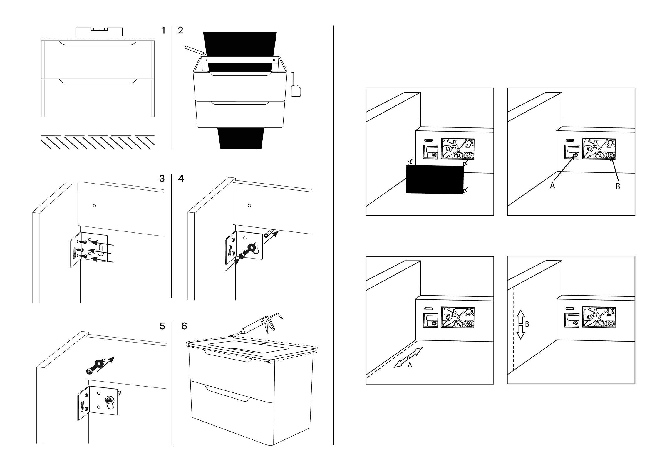 Móvel de casa de banho 2 gavetas 100X46X54 cm carvalho Aml Jota - 7