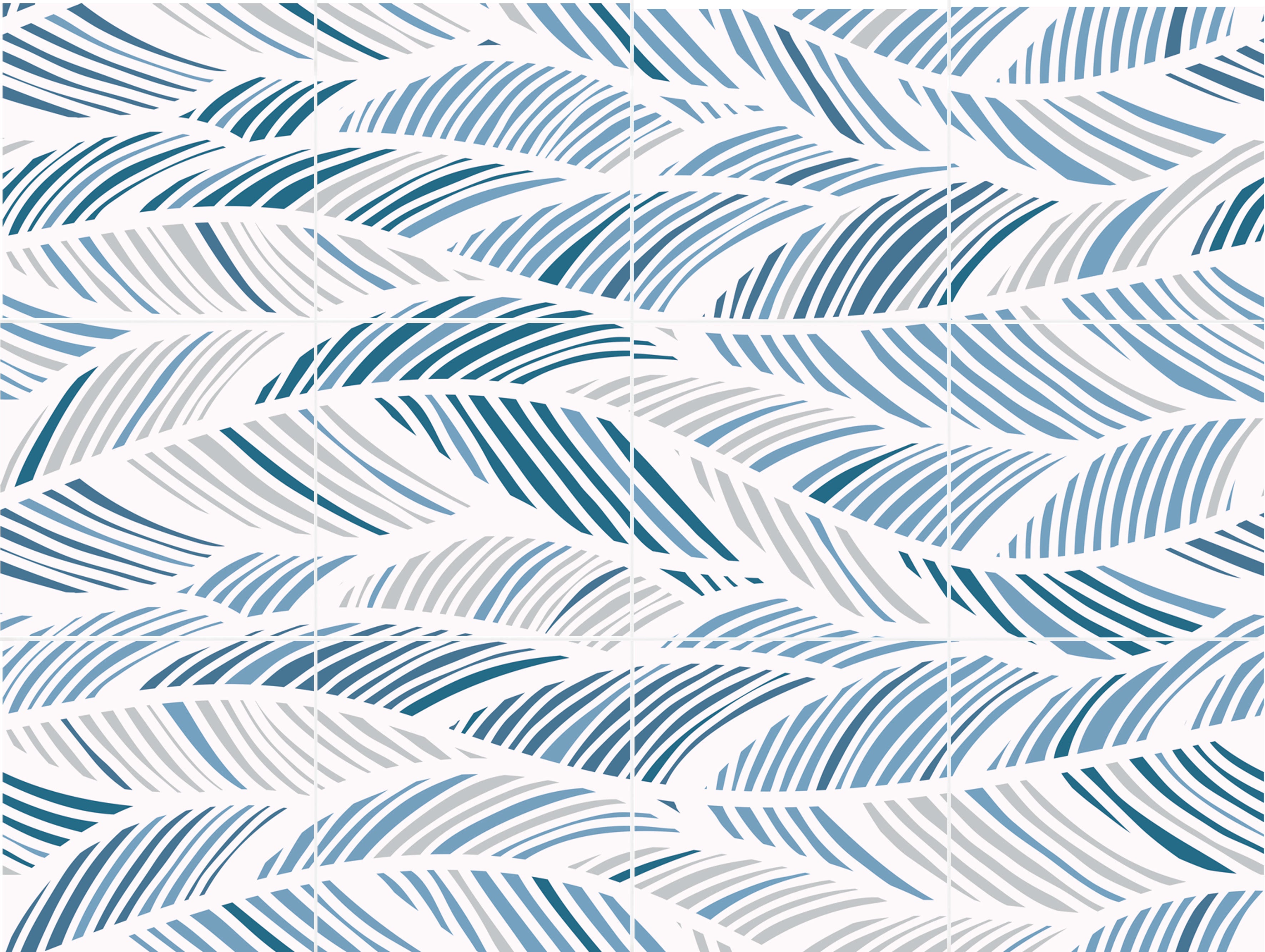 Lot de 12 stickers décoratifs vagues, bleu, 15 cm x 15 cm - 3