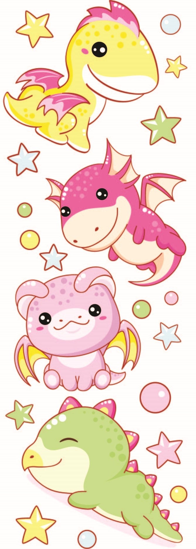 Stickers adhésifs dragonne, multicolore, 24 cm x 68 cm - 3