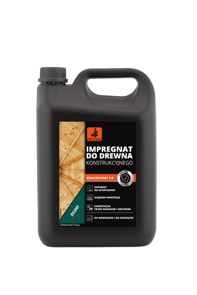 Impregnat do drewna konstrukcyjnego zielony 5 kg Dragon
