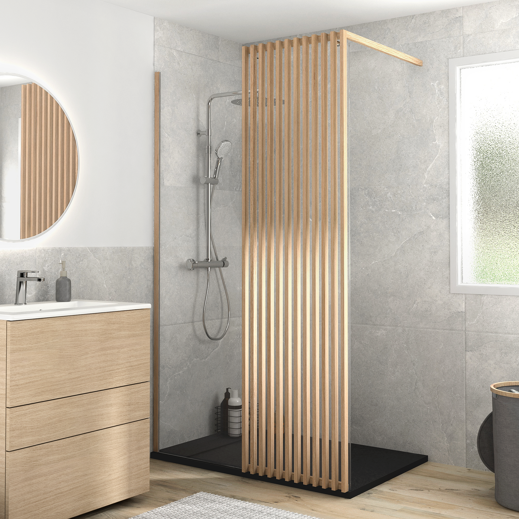 Base de duche SENSEA NEO CARGA MINERAL PRETA 120X80CM - 5