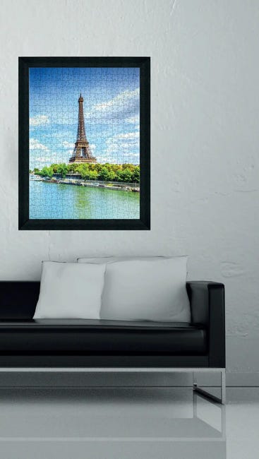 Cornice Portafoto Quadrata OGK 50x50cm - Legno, Vetro Antiriflesso, Nero Opaco - Per Poster E Puzzle - Foto 9