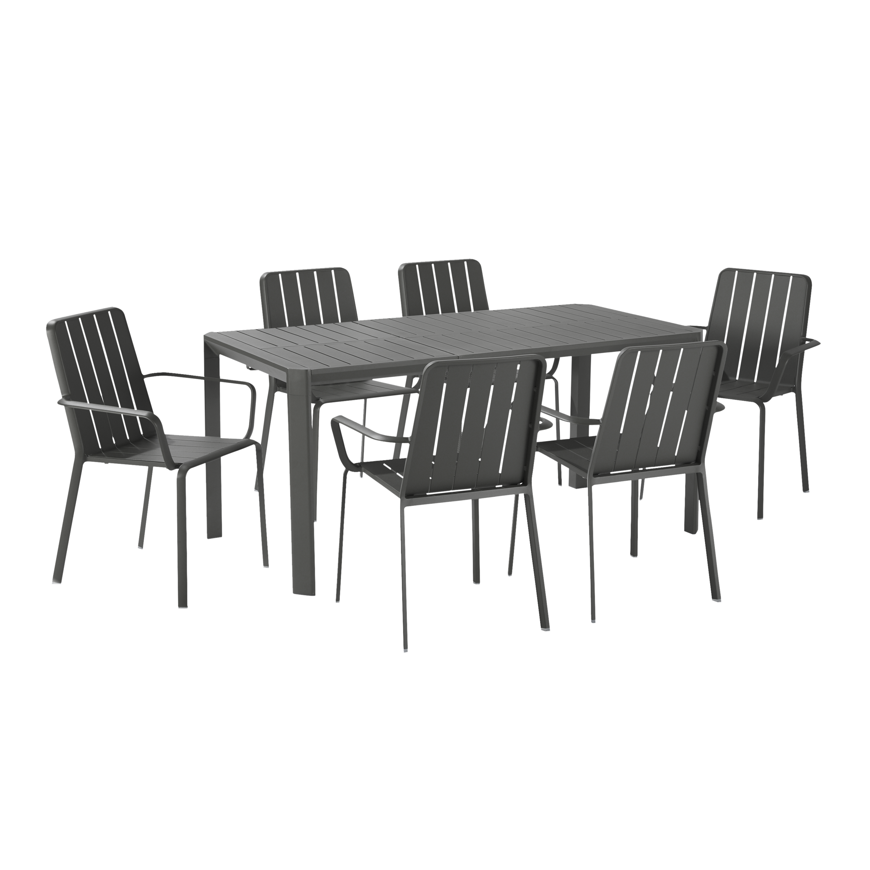 Sedia da giardino con braccioli Idaho NATERIAL, struttura in alluminio grigio, seduta in alluminio antracite - 8