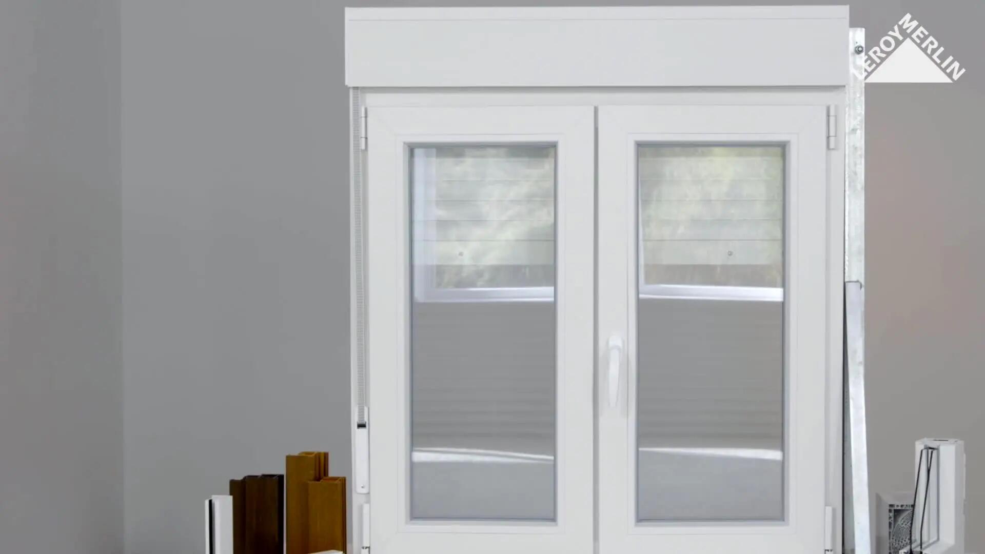 Ventana PVC 100x115cm oscilobatiente blanca doble acristalamiento transparente 4/16/4 bajo emisivo con persiana - 13