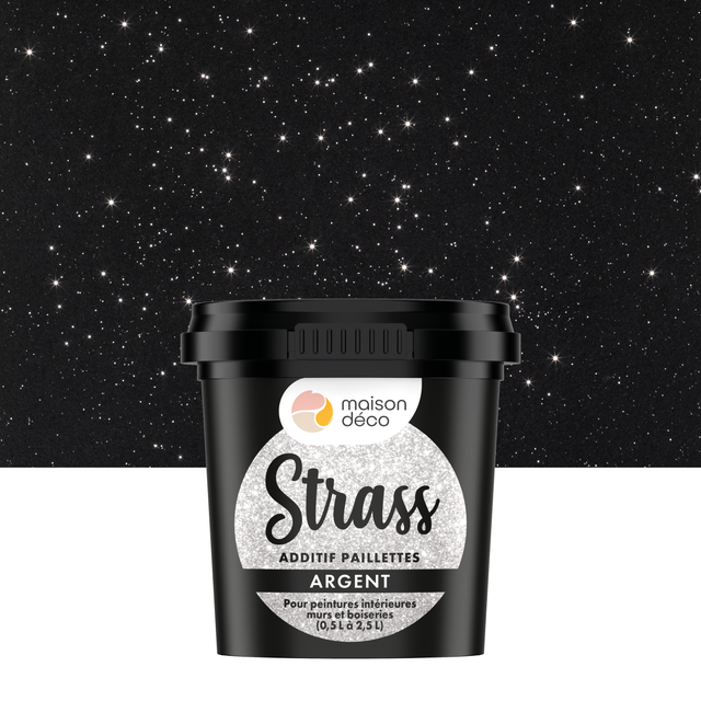Additif pour peinture Strass paillettes MAISON DECO, argent 25 Gramme