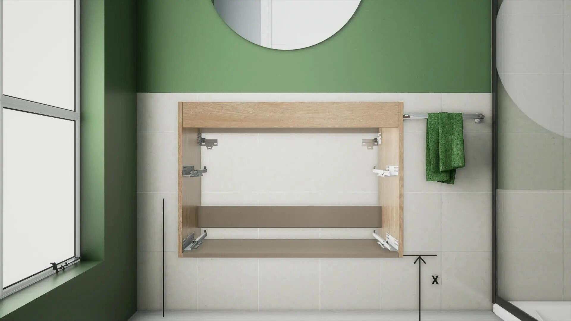 Mueble de baño con lavabo  Bora blanco mate 80x45 cm - 3