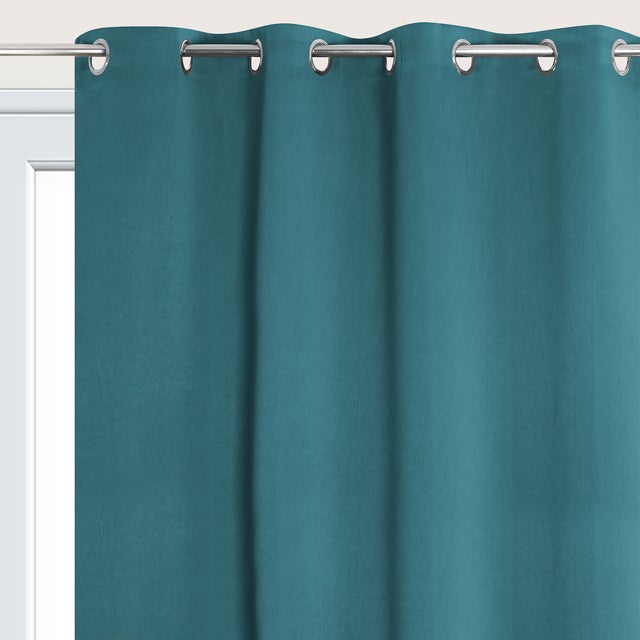 Cortinado ilhós Must ocultante 135x240cm azul petróleo