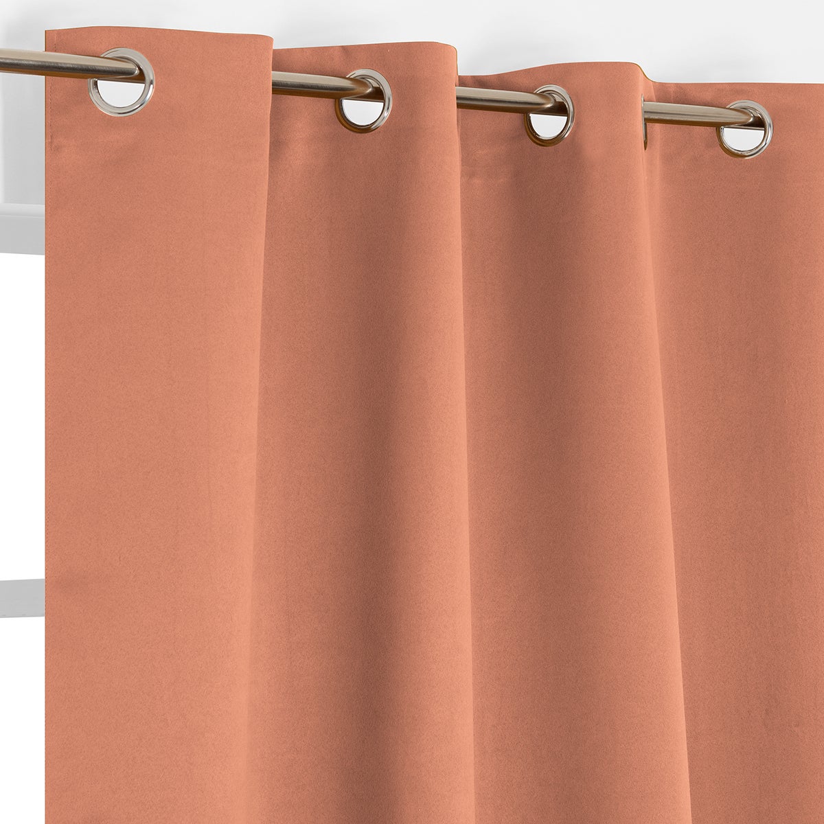 Cortinado ilhós Must ocultante 135x240cm terrcota - 2